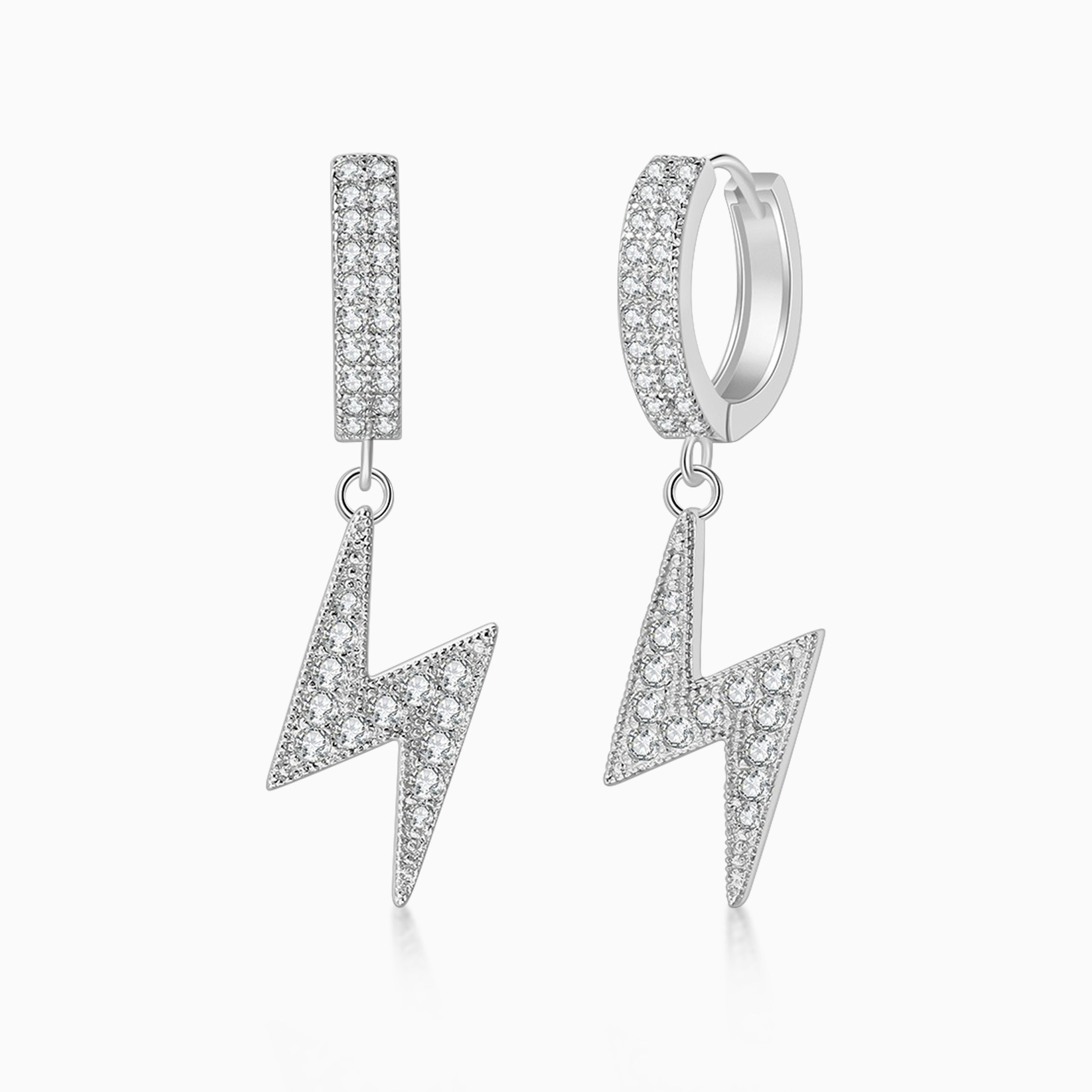 Pendientes Rayo Colgante Plata 925