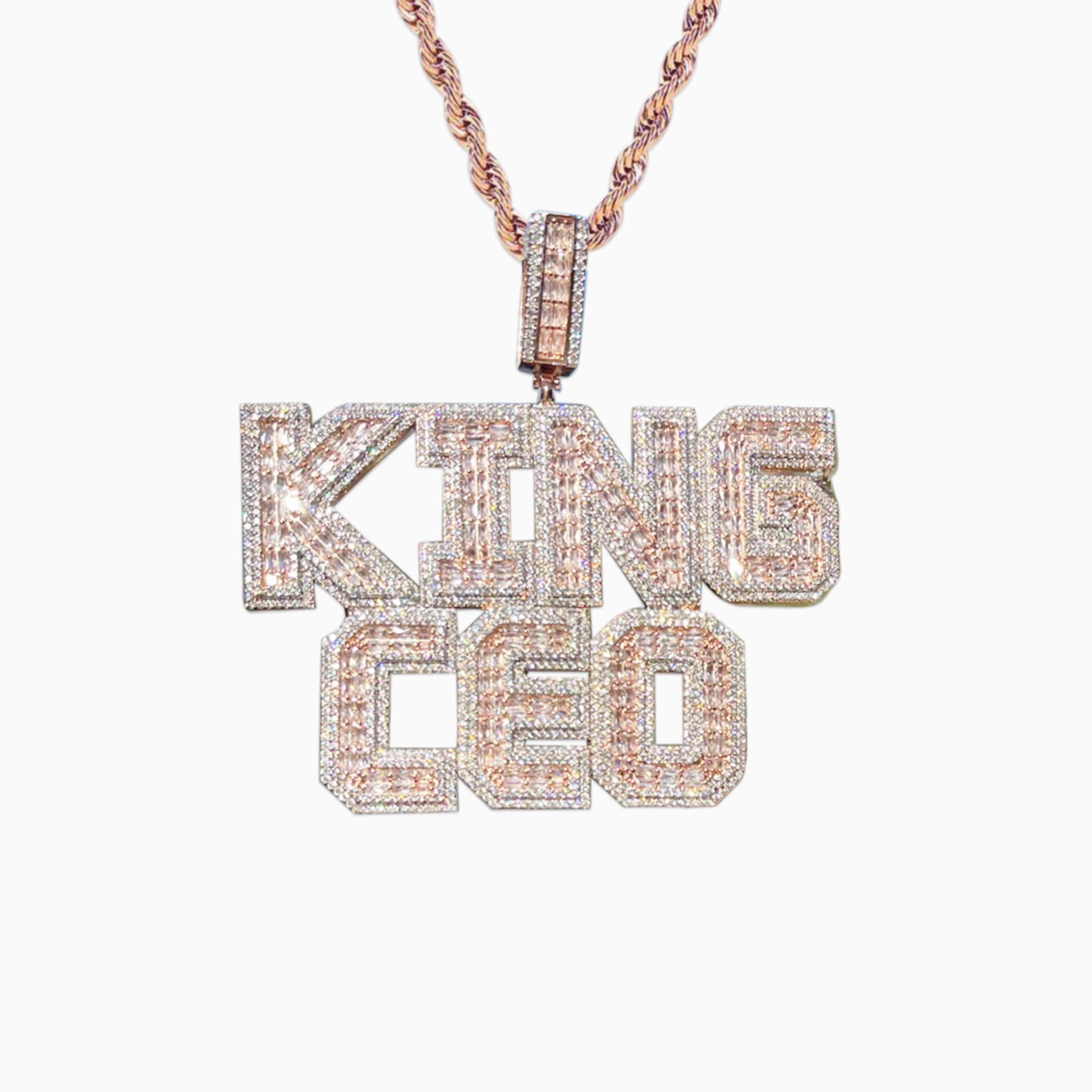 Colgante Personalizado Rock Baguettes Oro