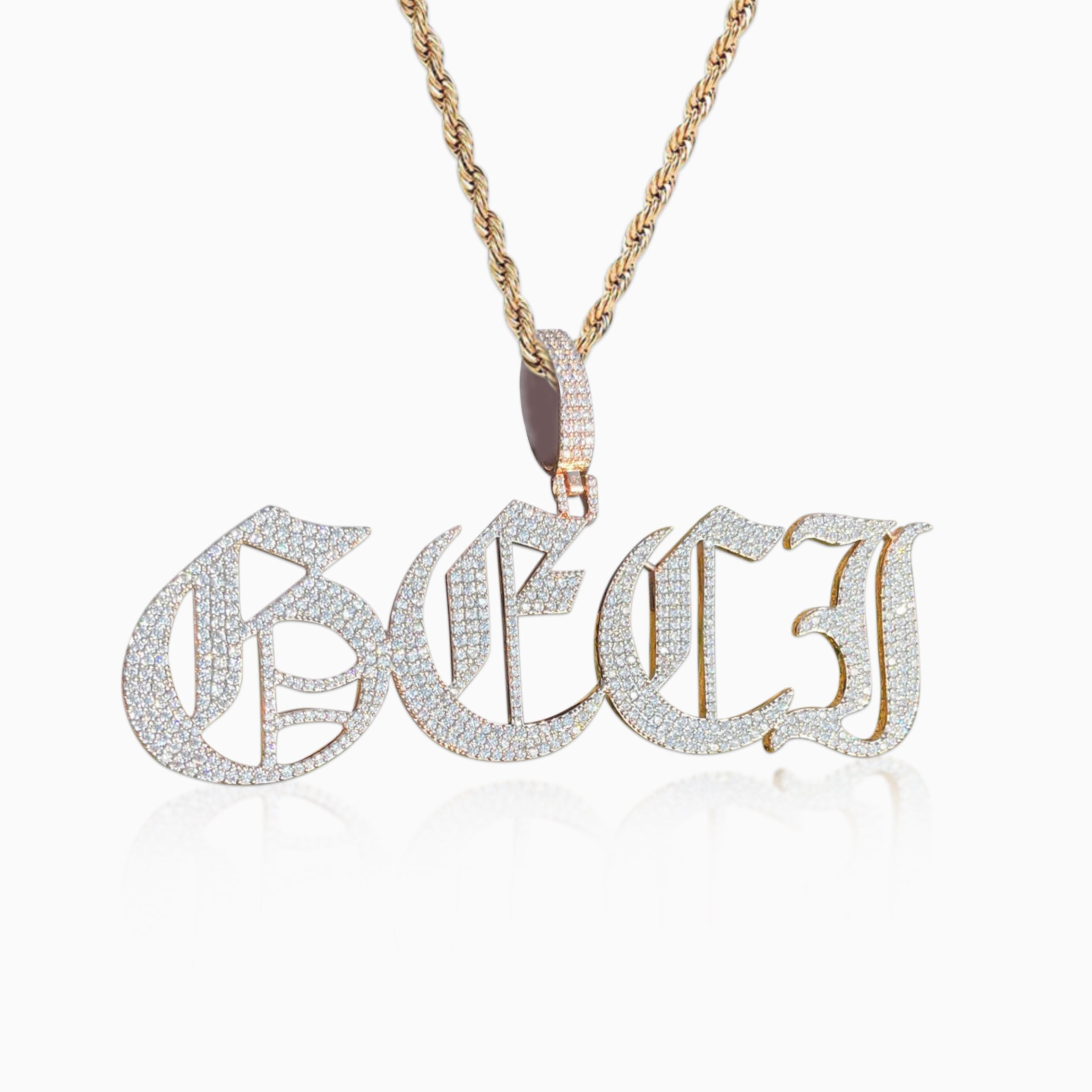 Colgante Personalizado Gótico Oro