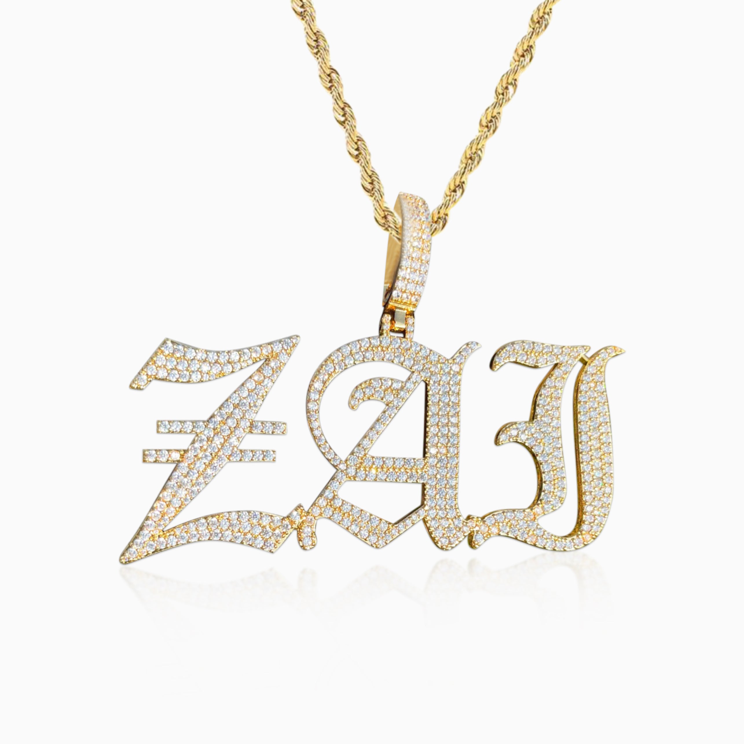Colgante Personalizado Gótico Oro