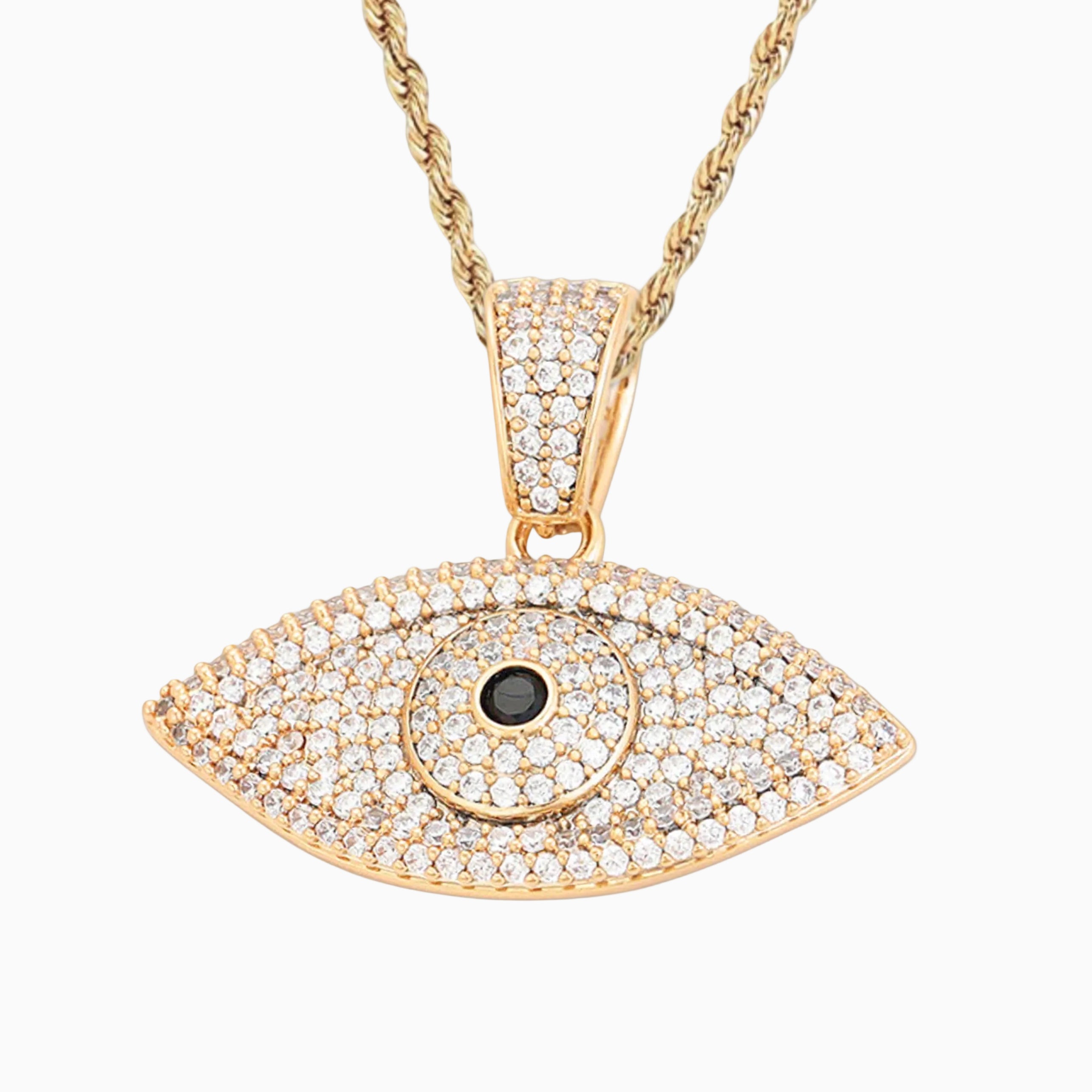 18K Gold Evil Eye Pendant
