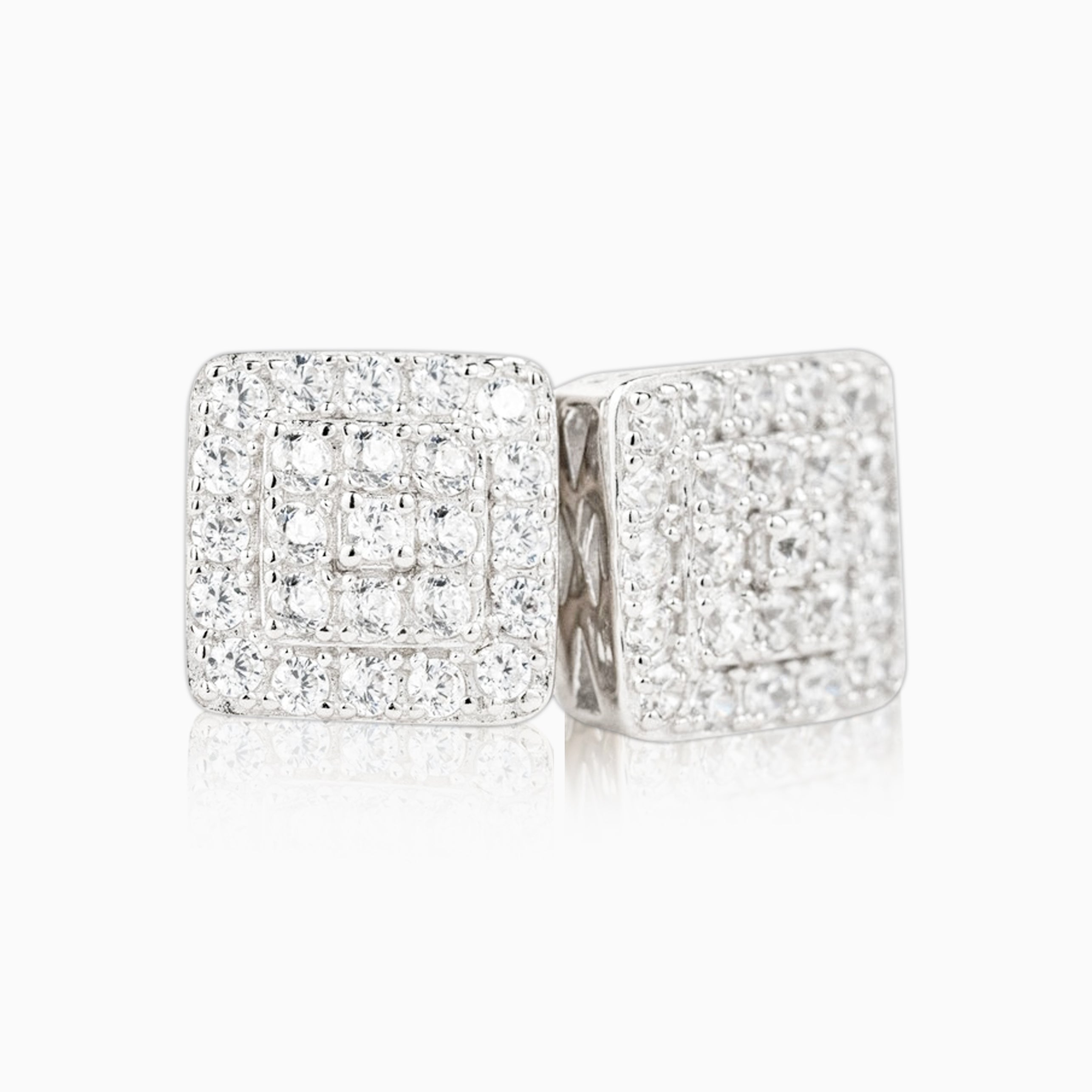 Square VVS Moissanite + 925 Silver Earrings