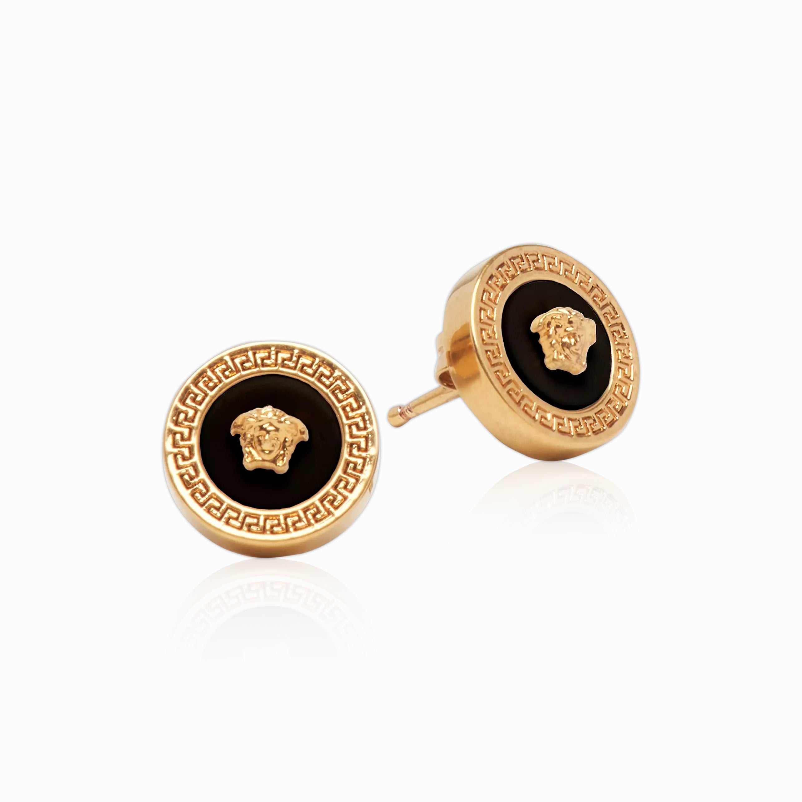 Pendientes Medusa Blackgold Oro 18K