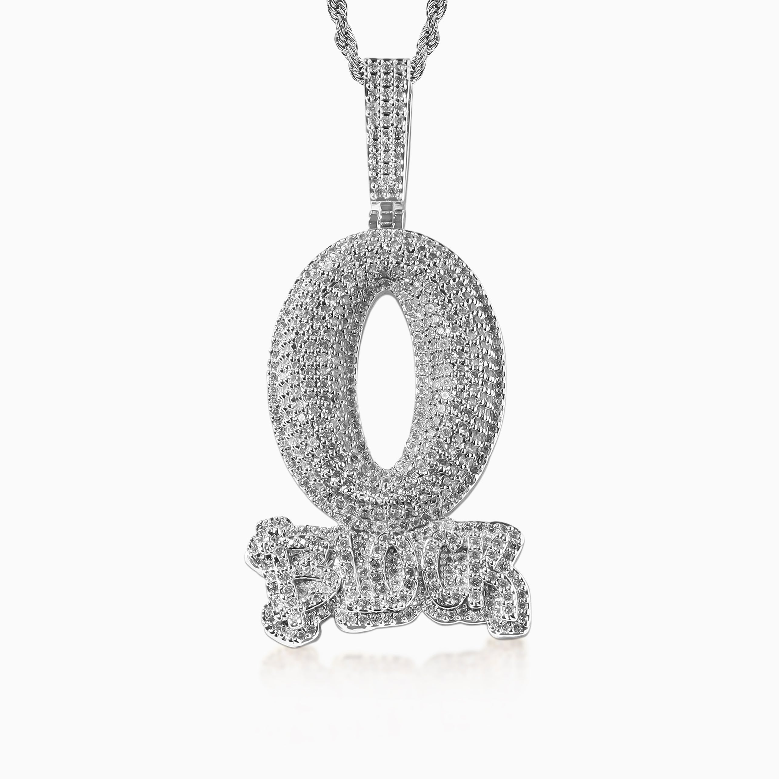 Colgante O Block Oro Blanco