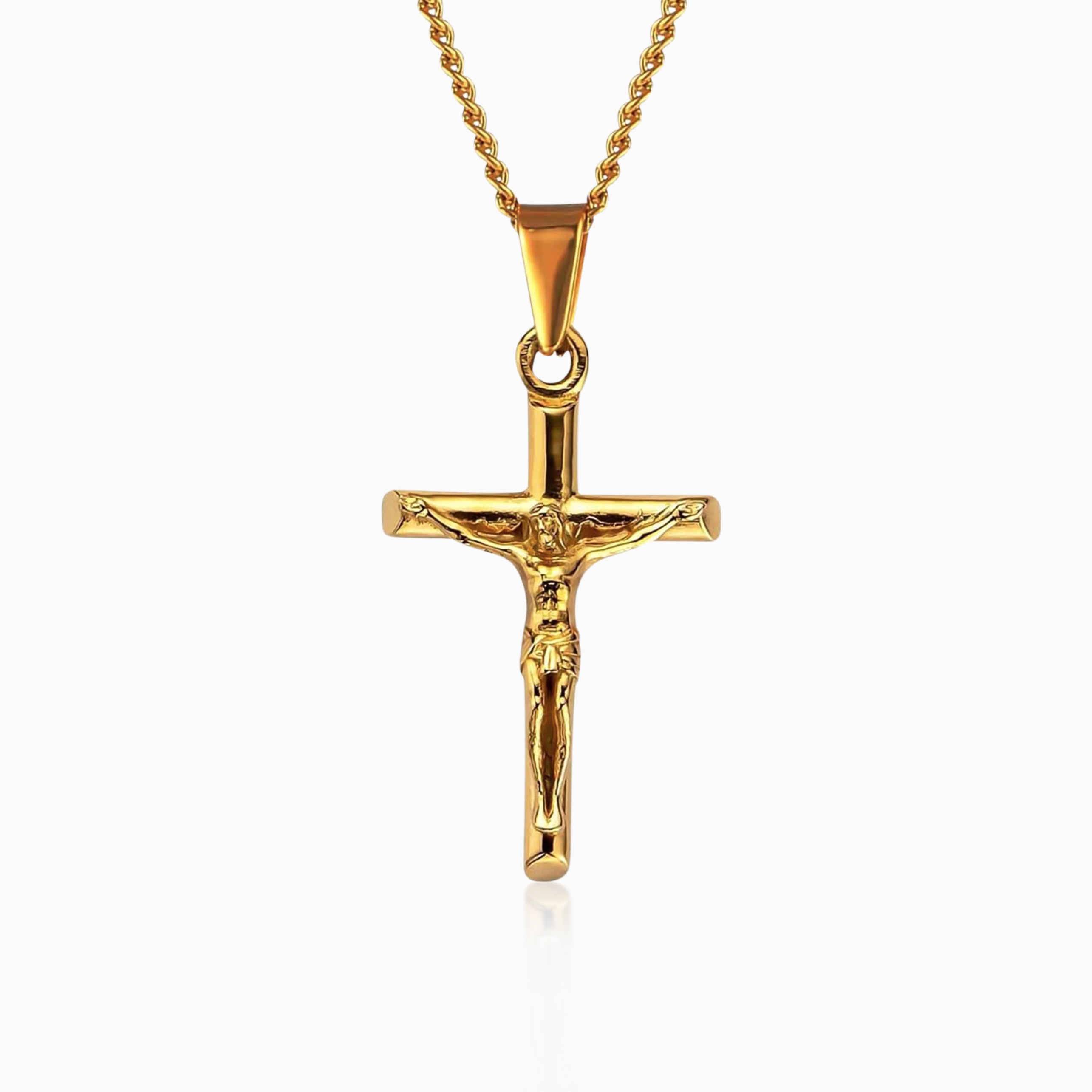18K Gold Crucifix Pendant