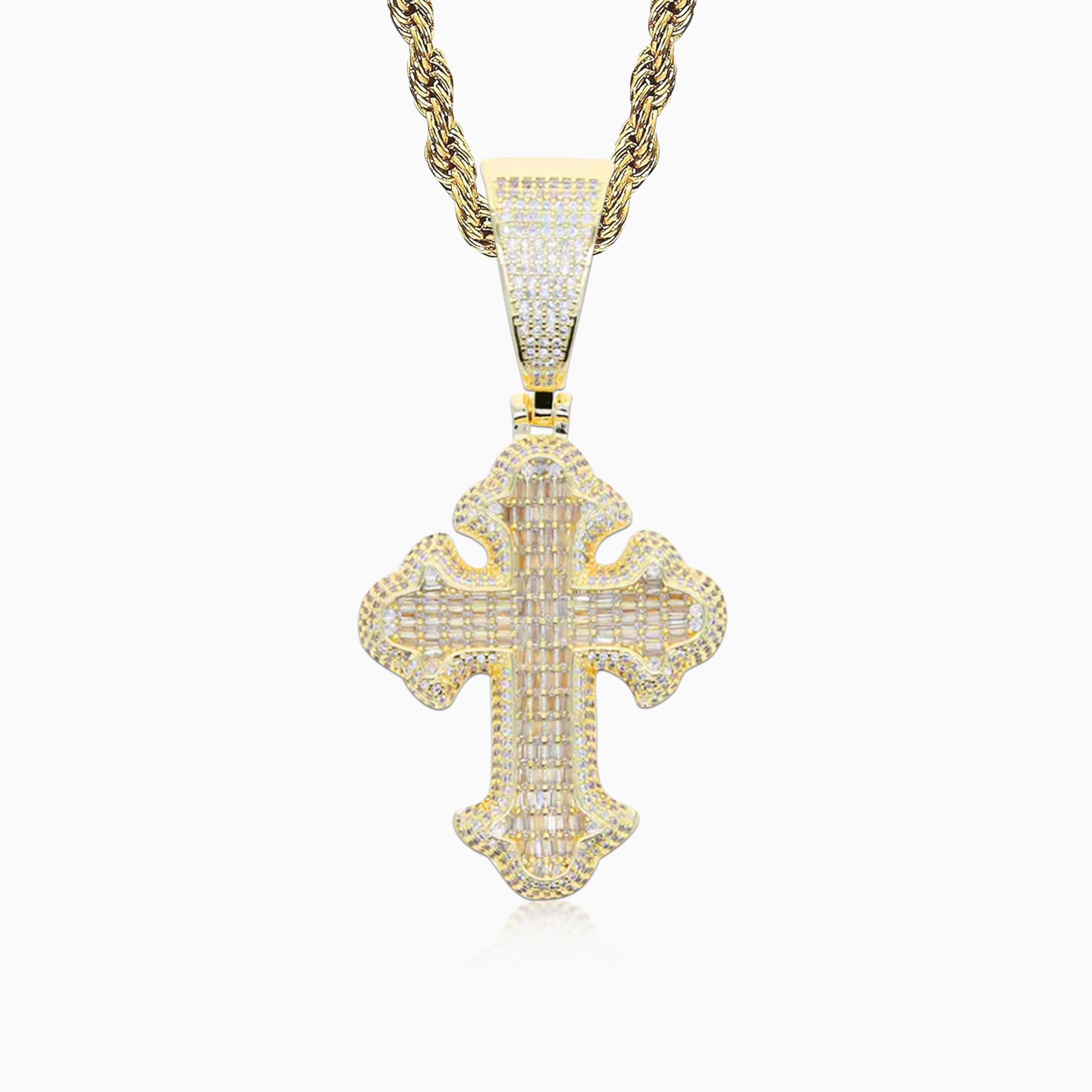 Colgante Cruz Gótica Grande Oro 18K