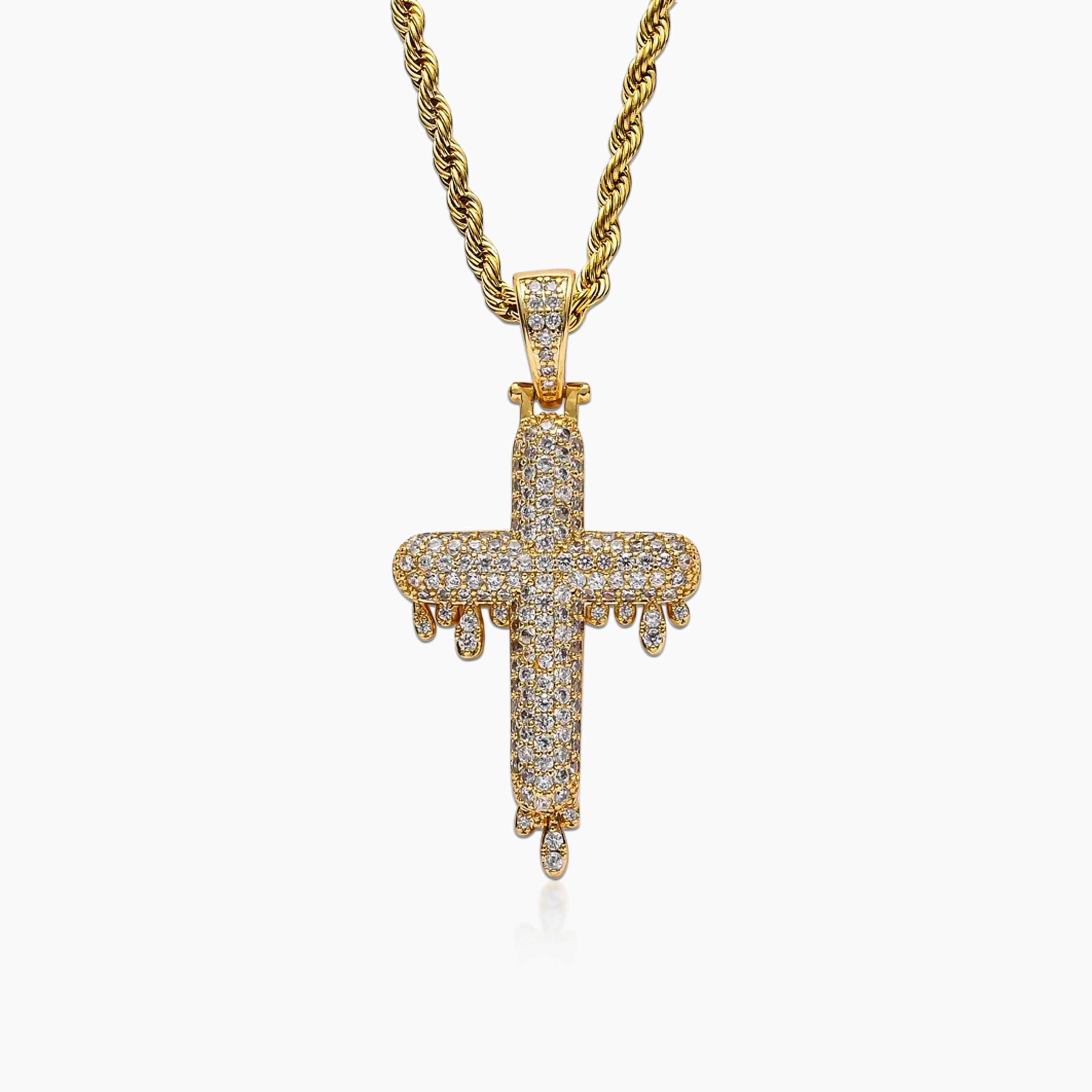 Colgante Cruz Drip Oro 18K
