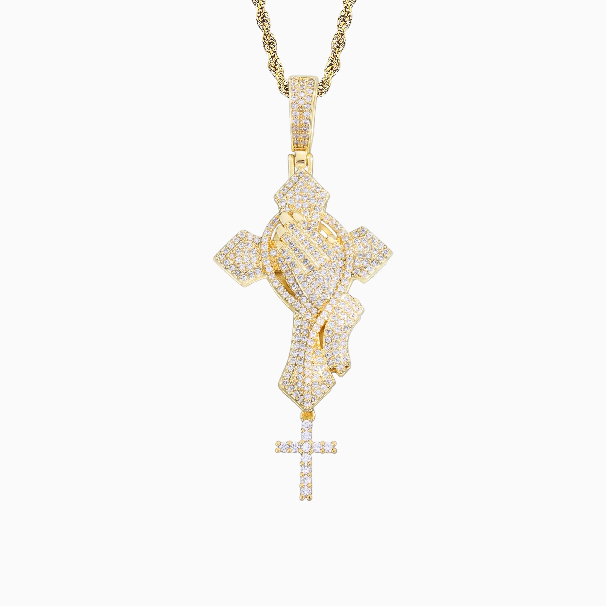 Ice Cross Pendant 18K Gold