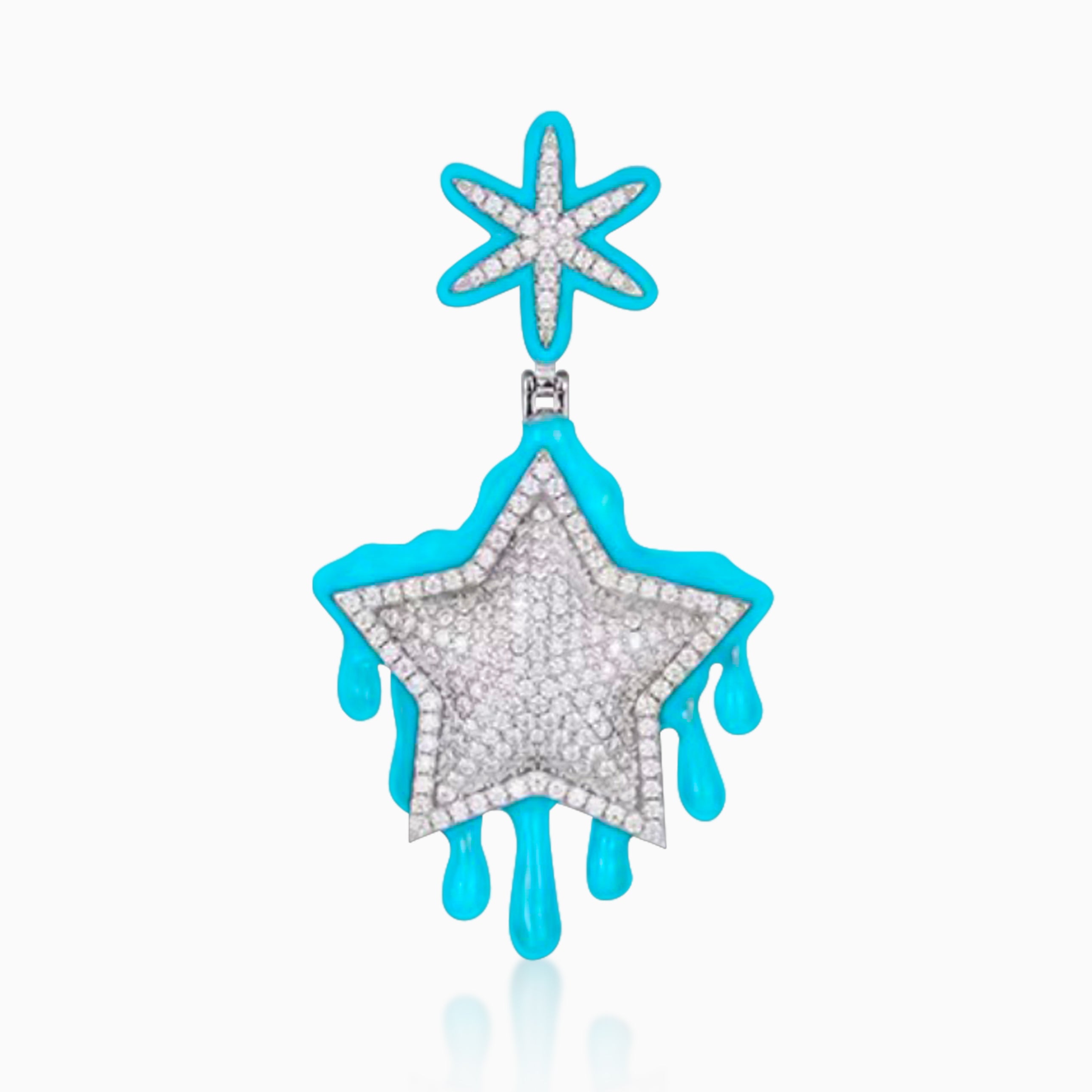 Dripping Star Luminous Pendant in White Gold