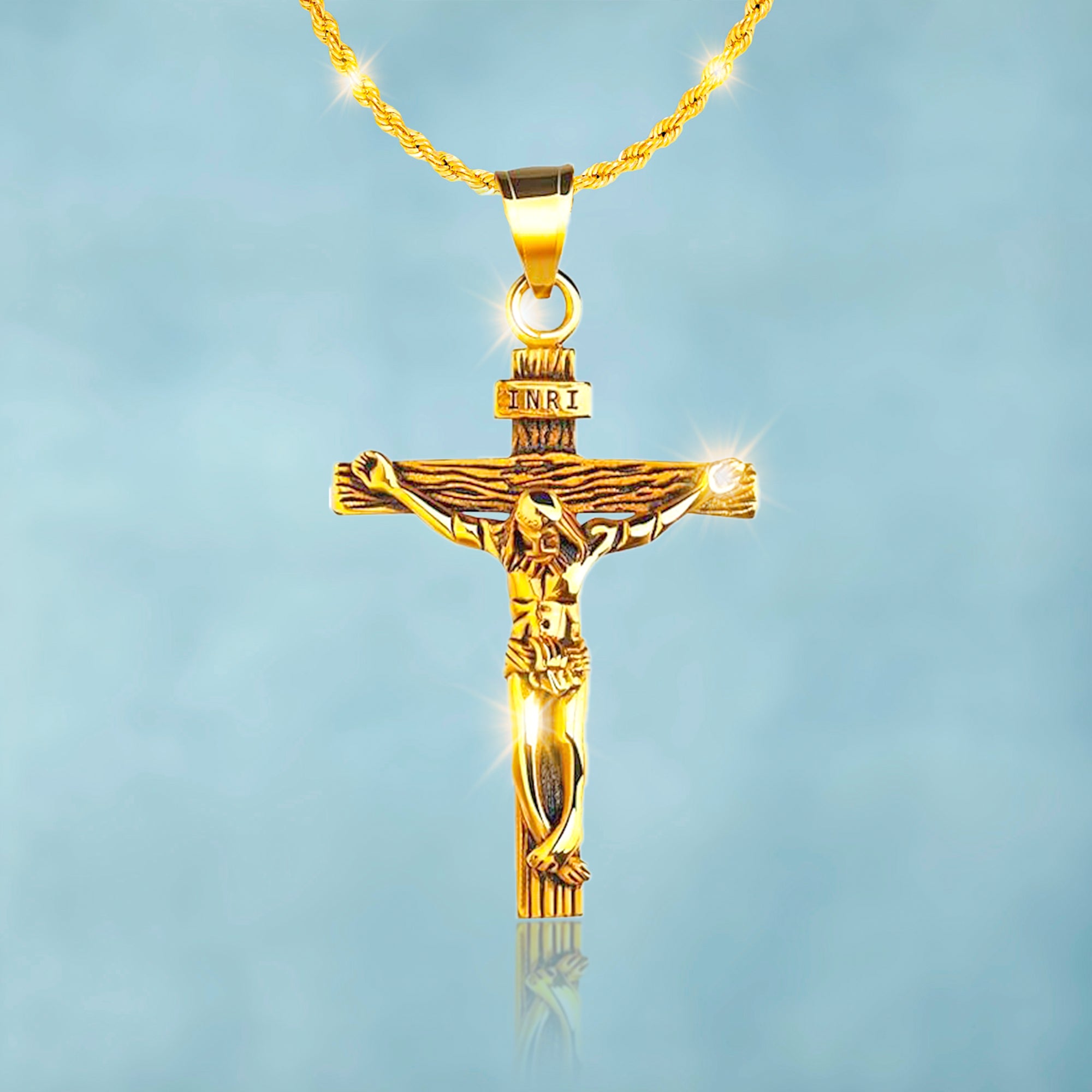 Colgante Jesús en Cruz Oro 18K