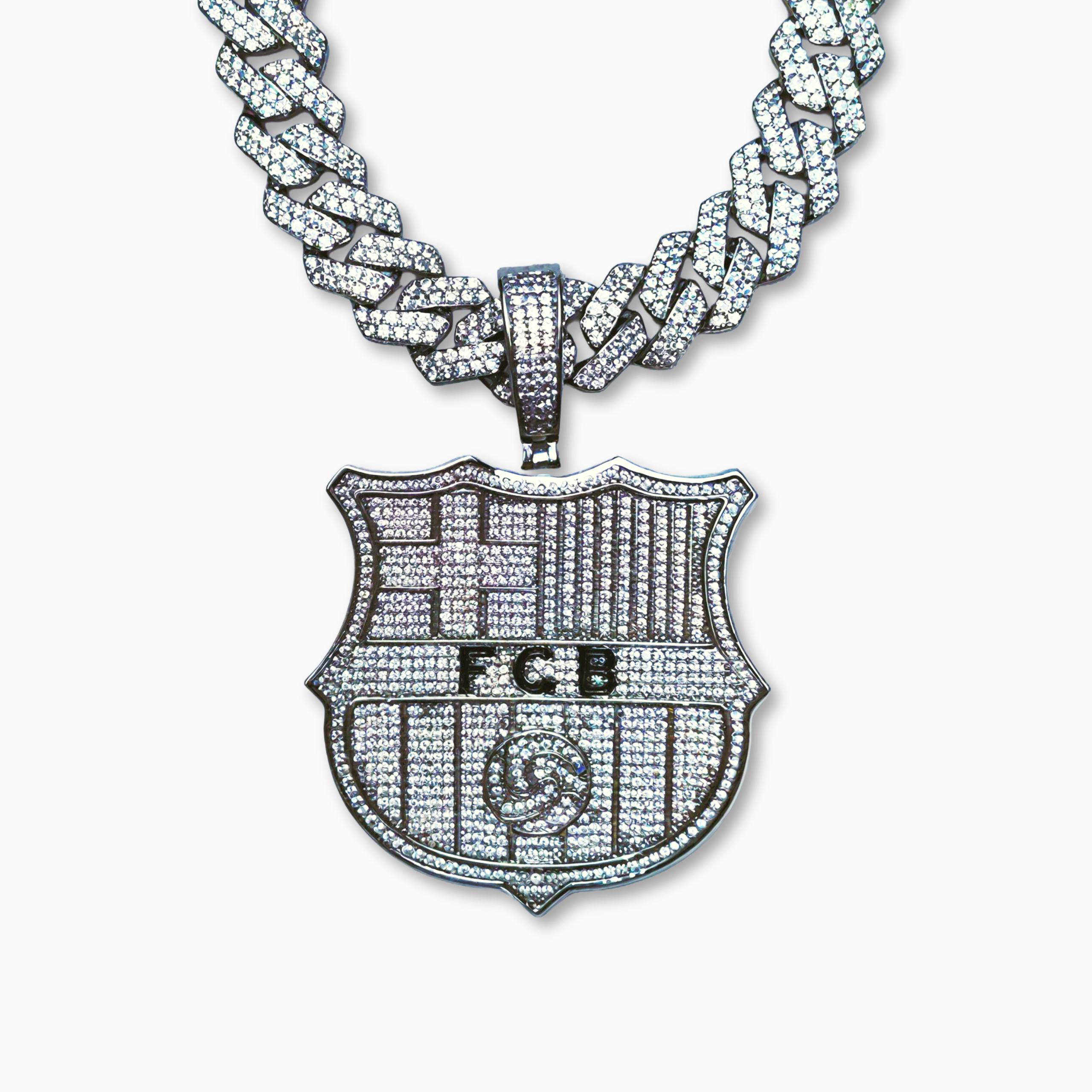 Colgante FC Barcelona Oro Blanco