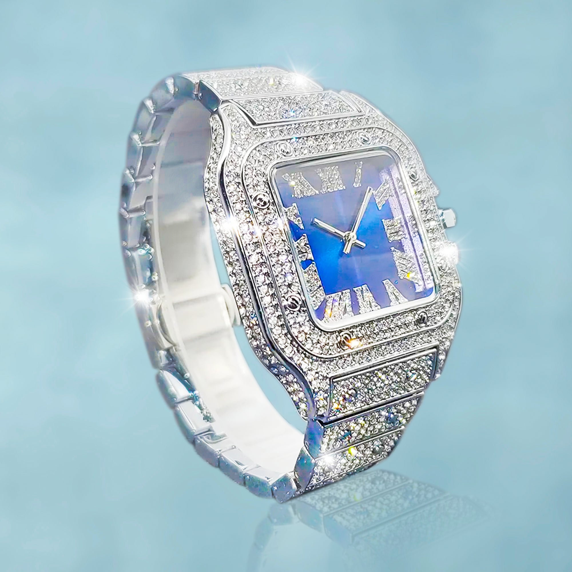 Reloj Santoz Blue Oro Blanco