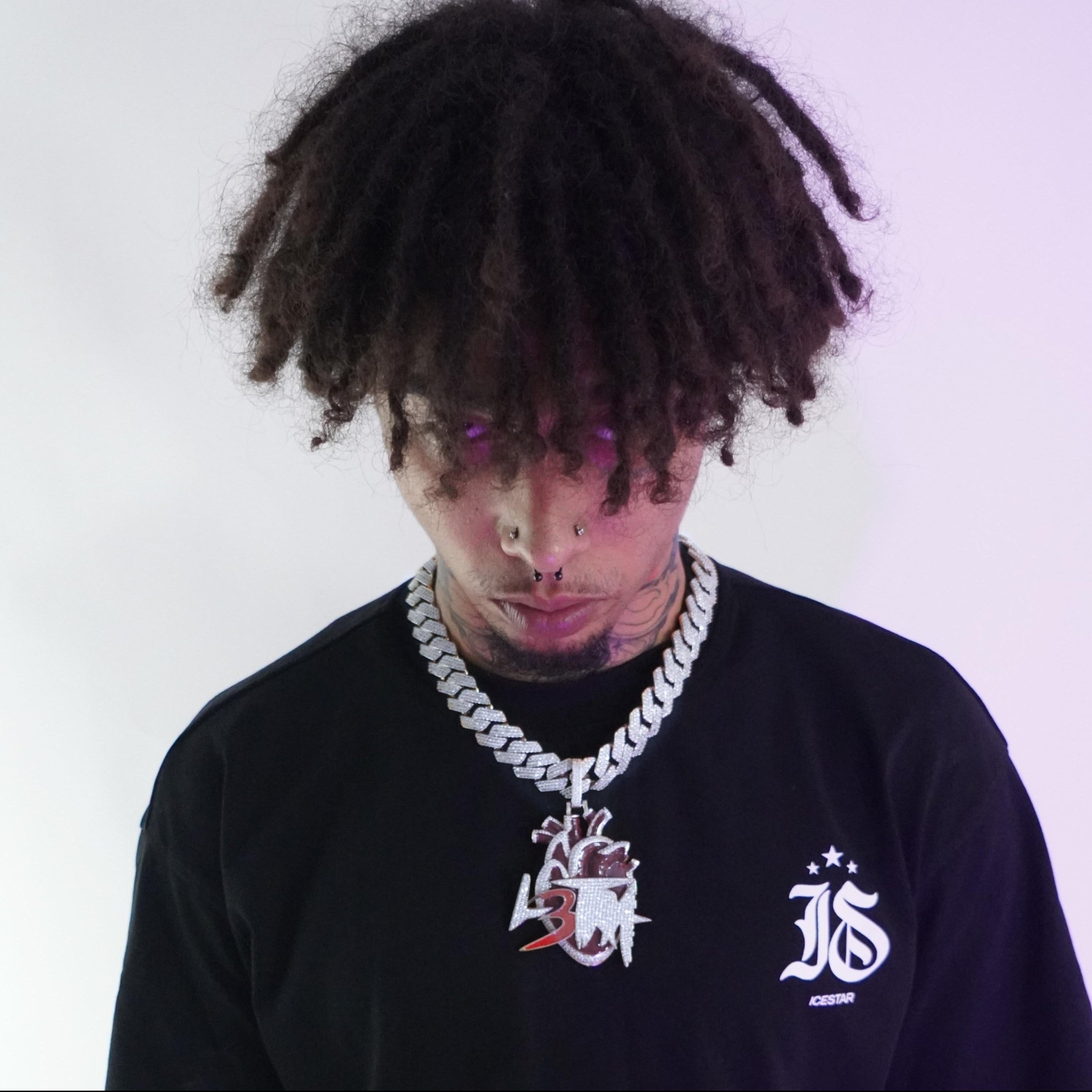 Colgante L3tra Pequeño Oro Blanco