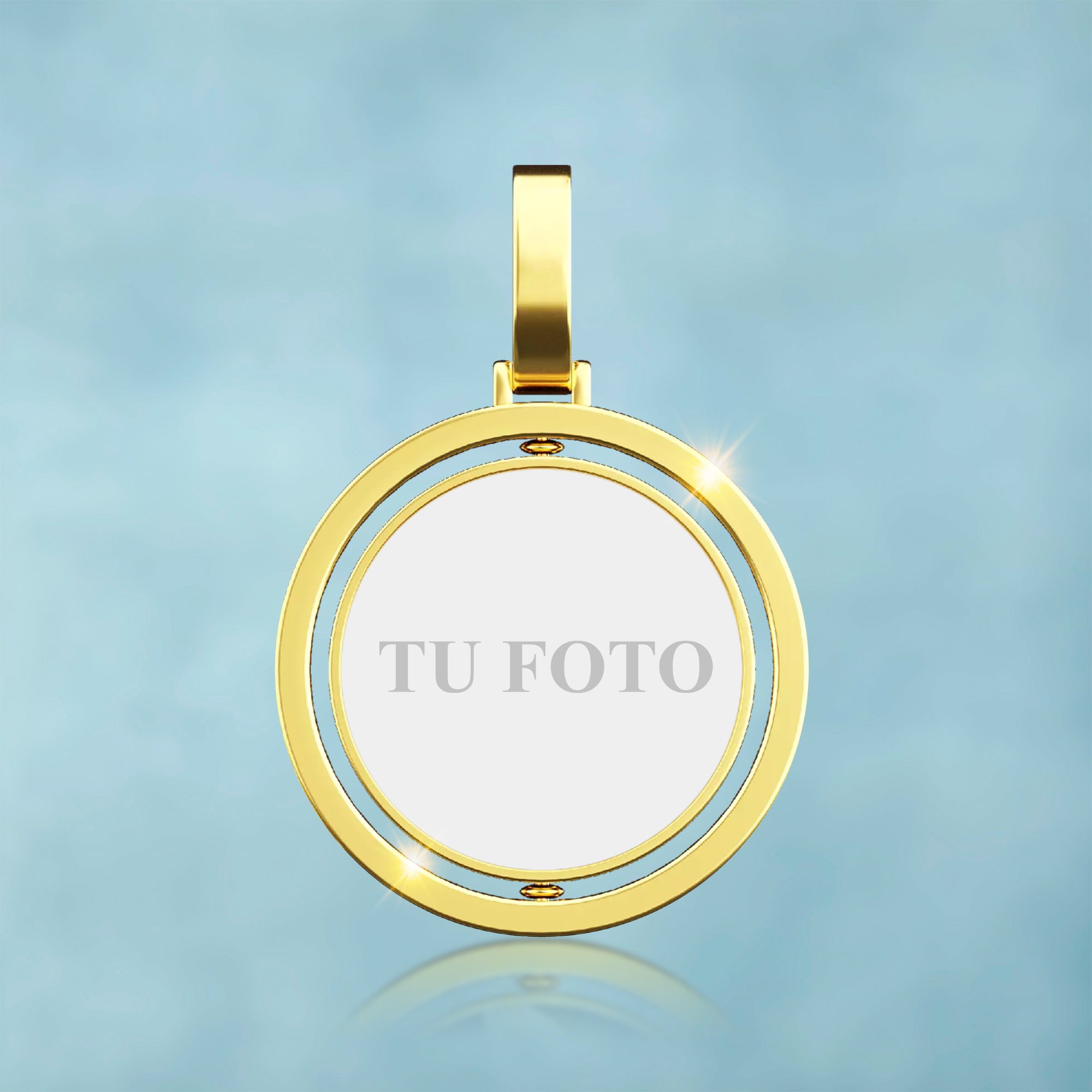 Basic Pendant with Personalized Photo Gold