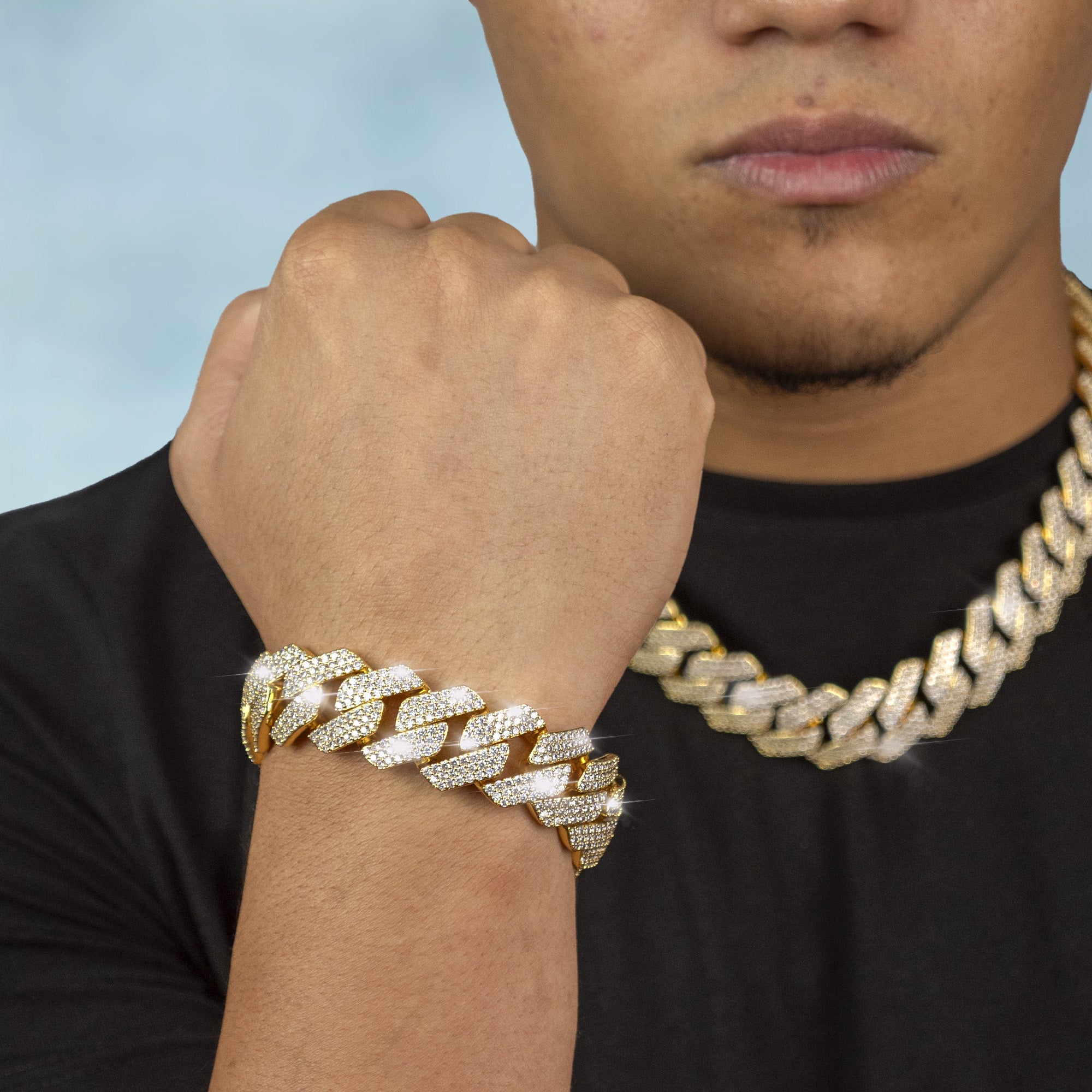 Brazalete Cubana Premium 20 Mm Oro 18K