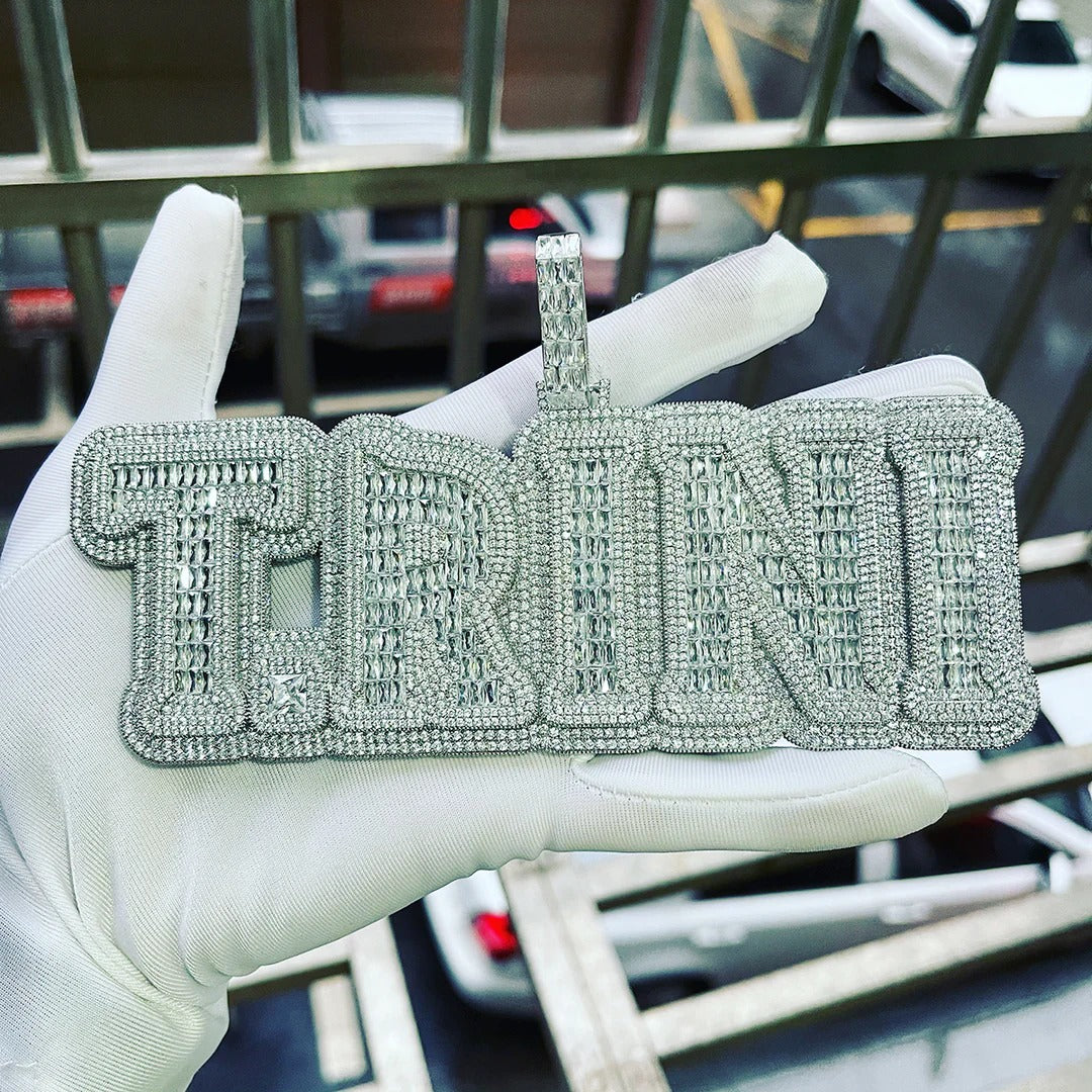 Colgante Personalizado XL Baguettes Oro