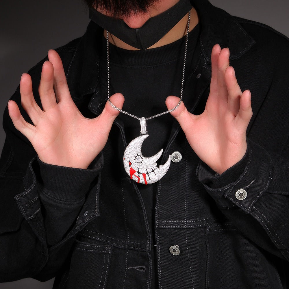 Colgante Luna Oro Blanco