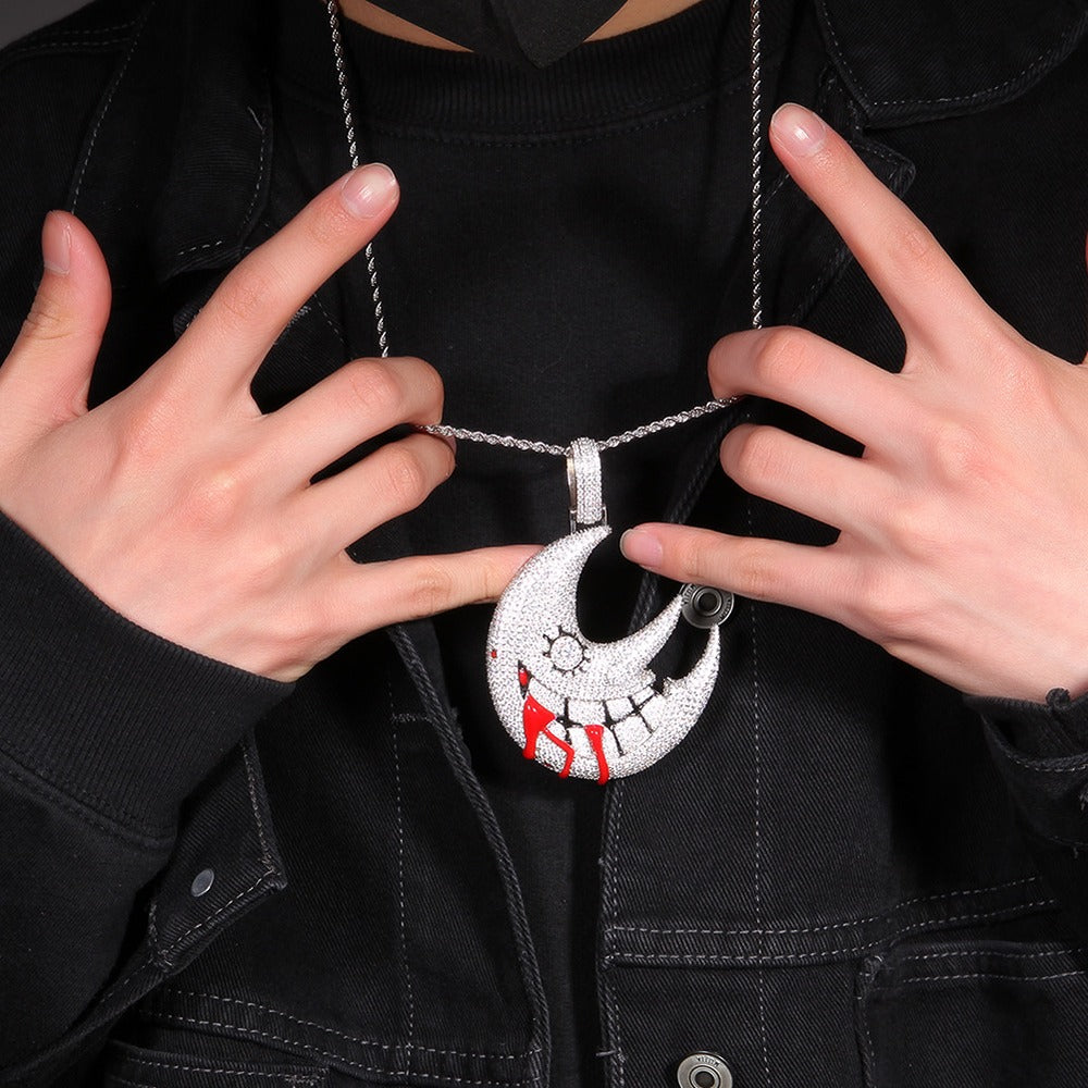 Colgante Luna Oro Blanco