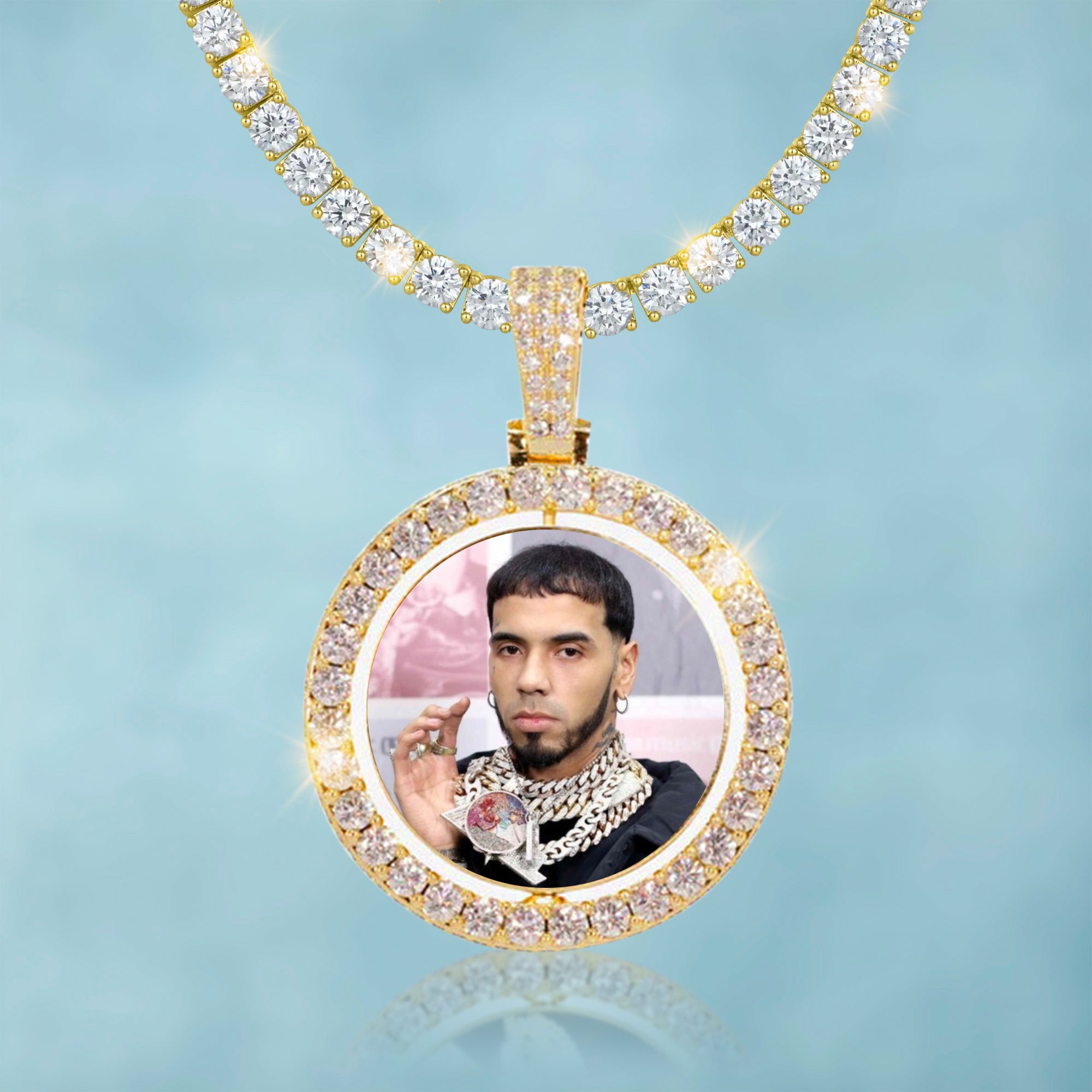 Colgante Personalizado Foto Oro