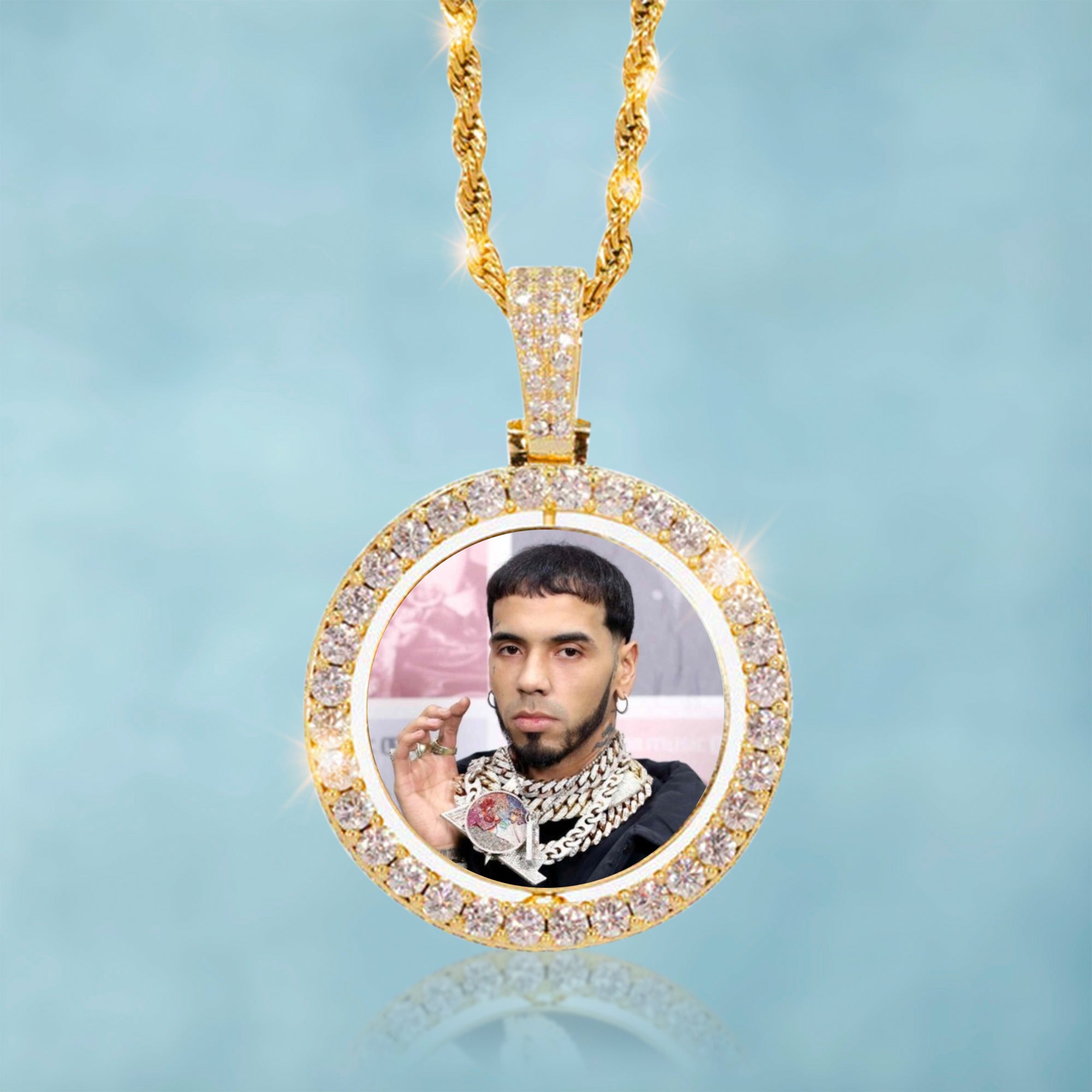 Colgante Personalizado Foto Oro