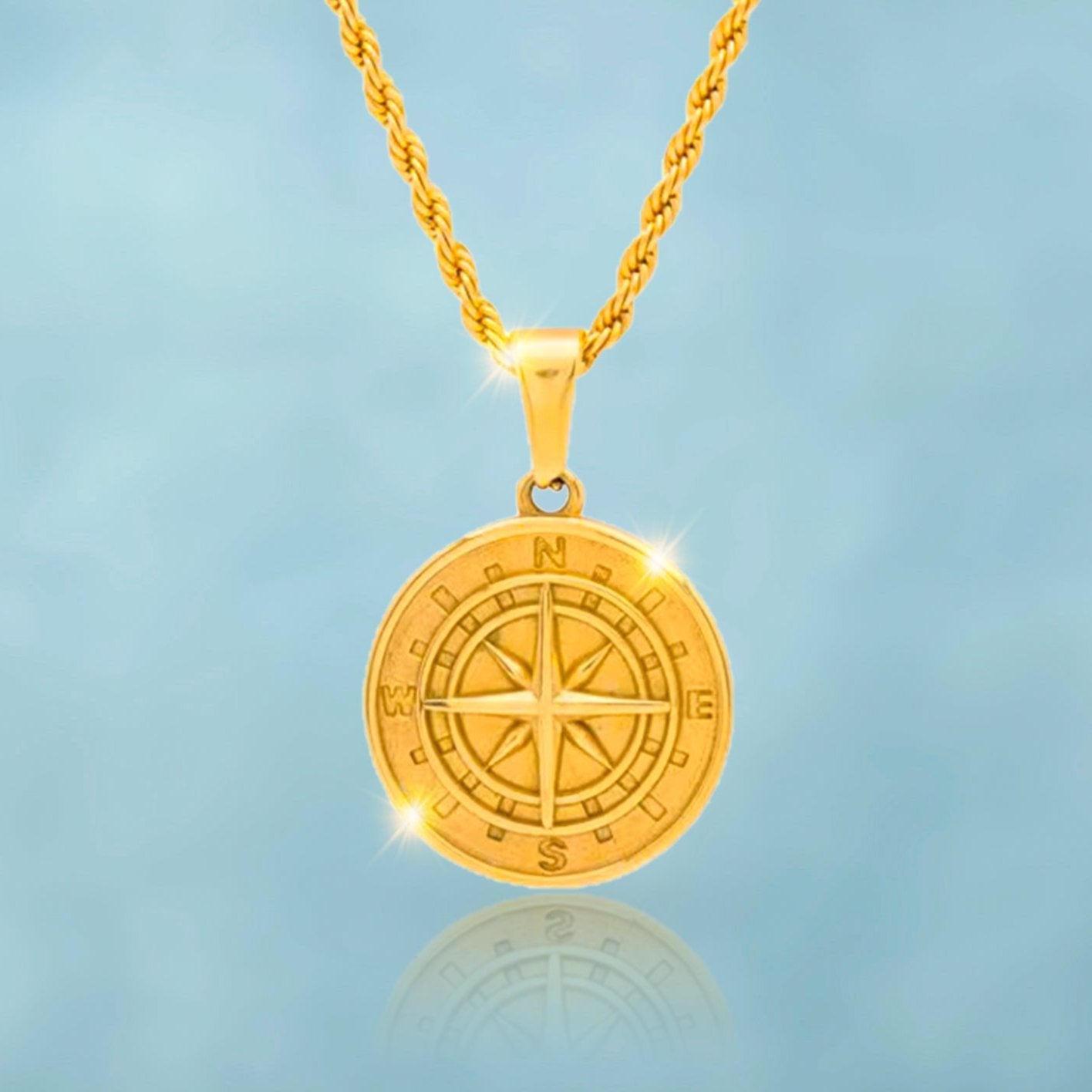 Colgante Brújula Oro 18K