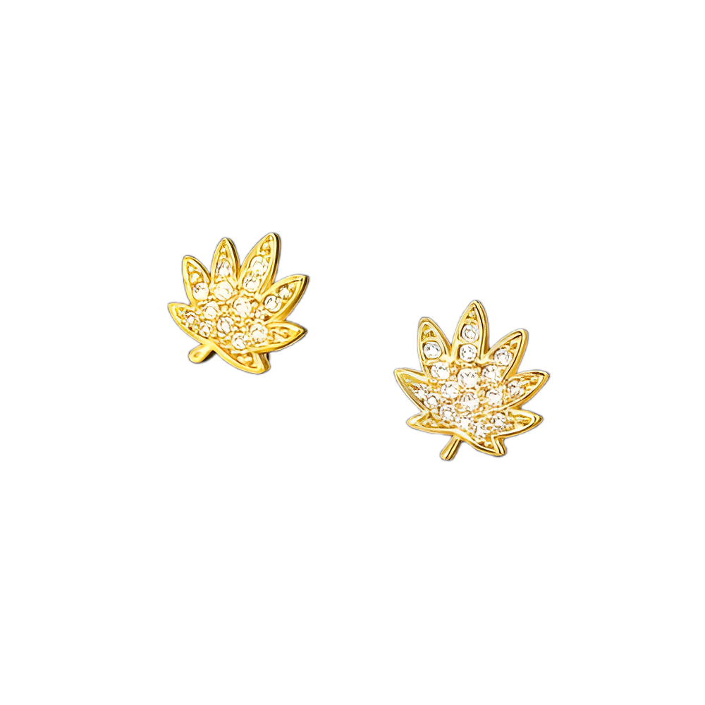 Pendientes Weed Oro