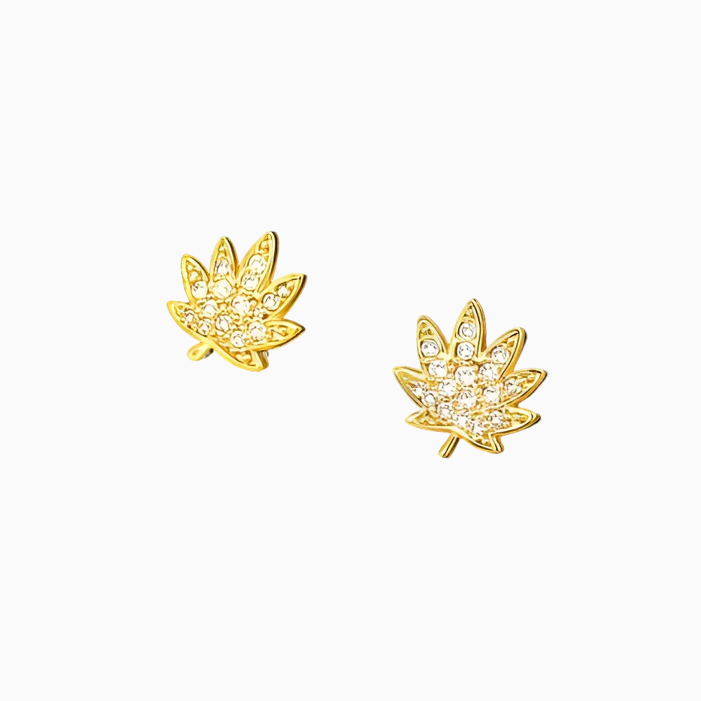 Pendientes Weed Oro