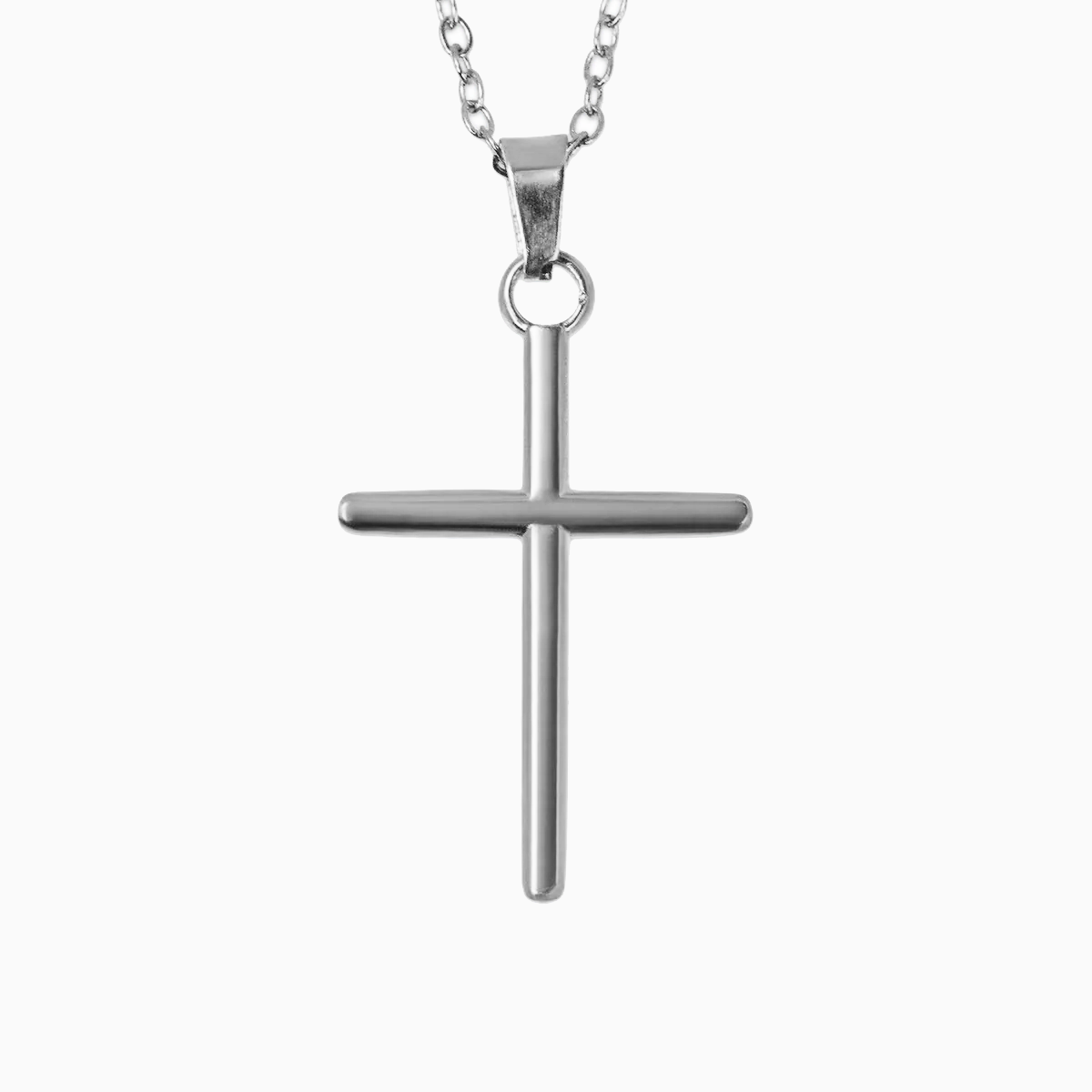 Colgante Cruz Redonda Oro Blanco