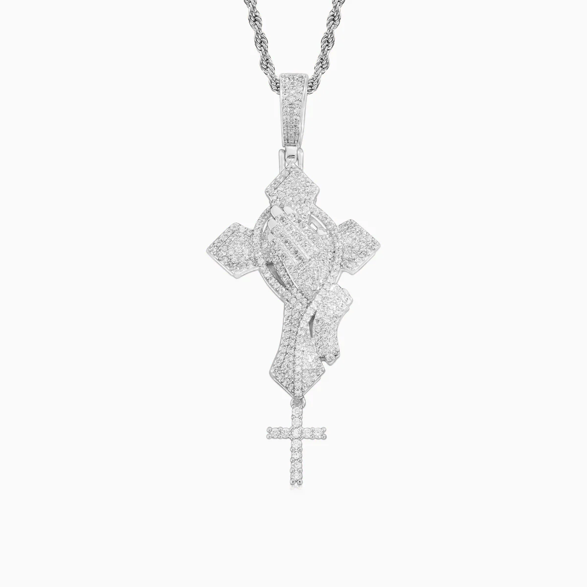 Ice Cross Pendant White Gold