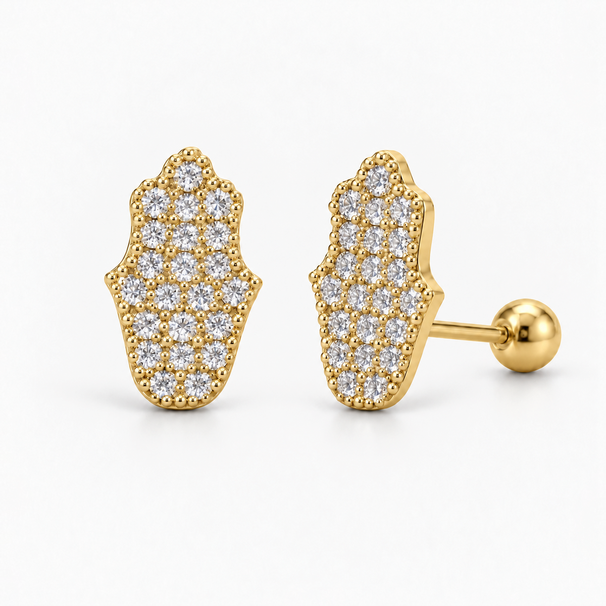 Pendientes Ice Fátima VVS Moissanite + Plata 925 Oro 18K
