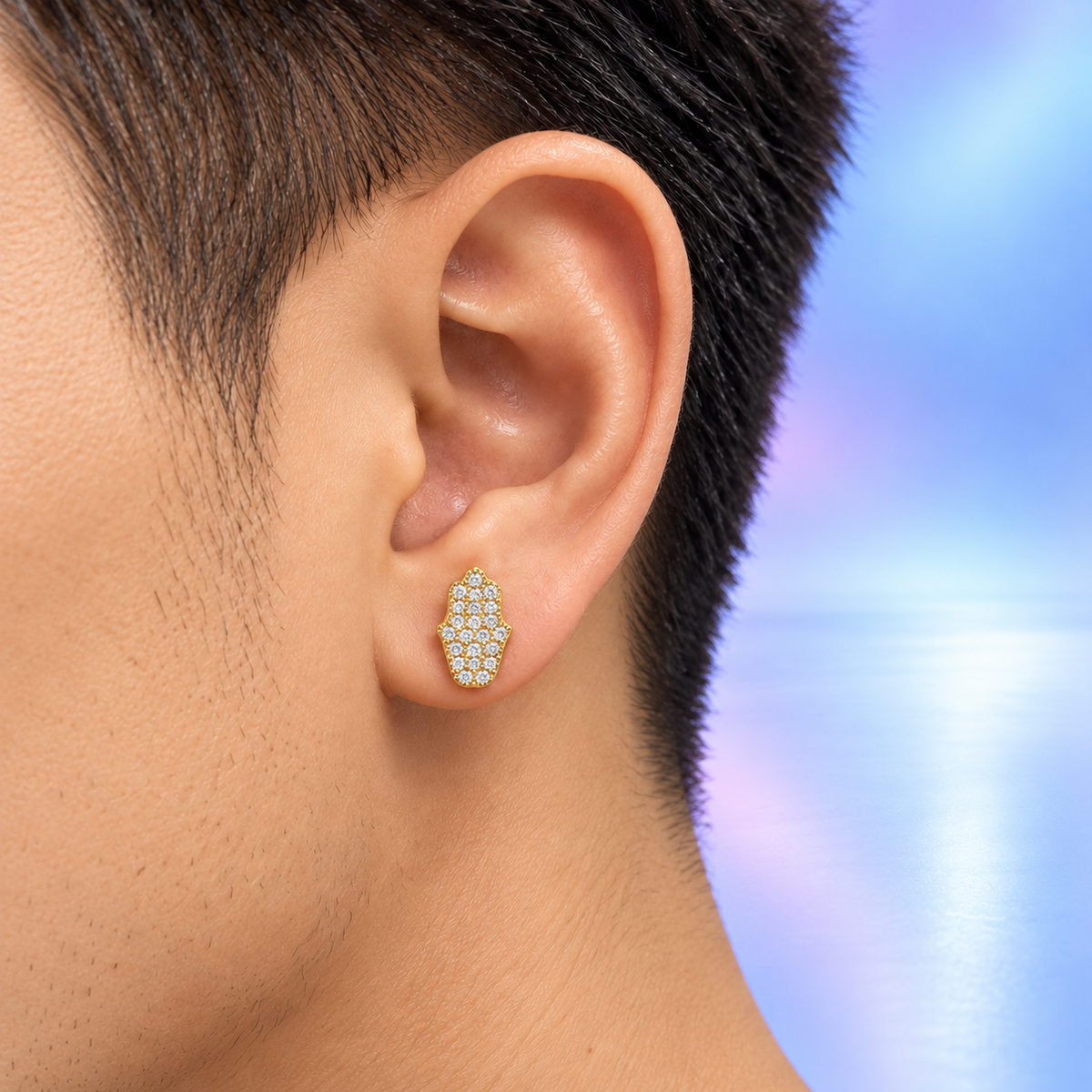 Ice Fatima Earrings – 18K Gold