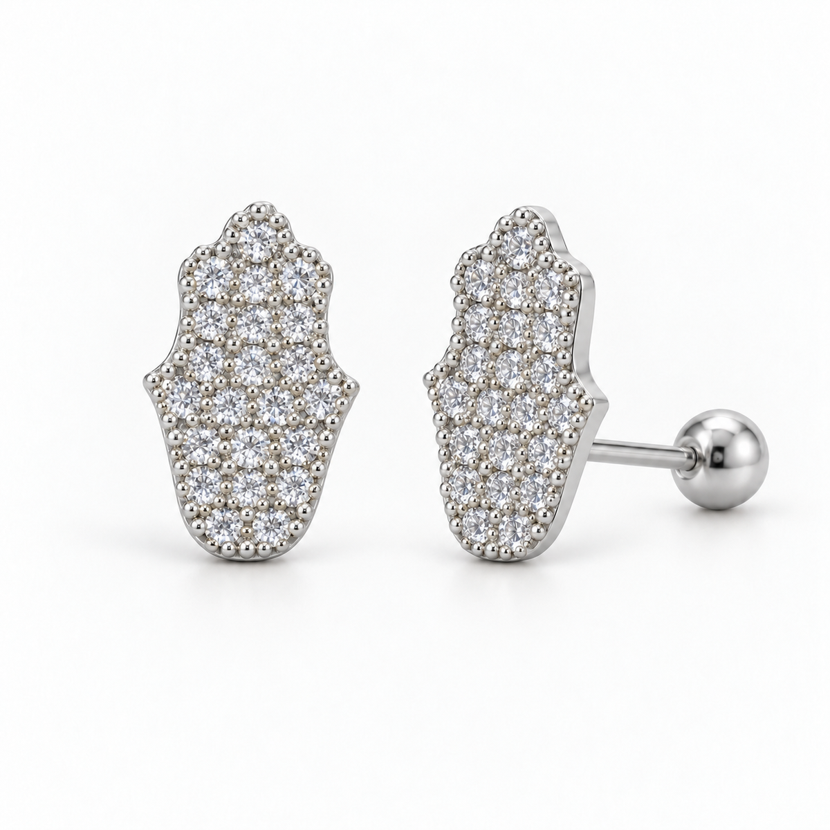 Ice Fatima Earrings – 925 Sterling Silver