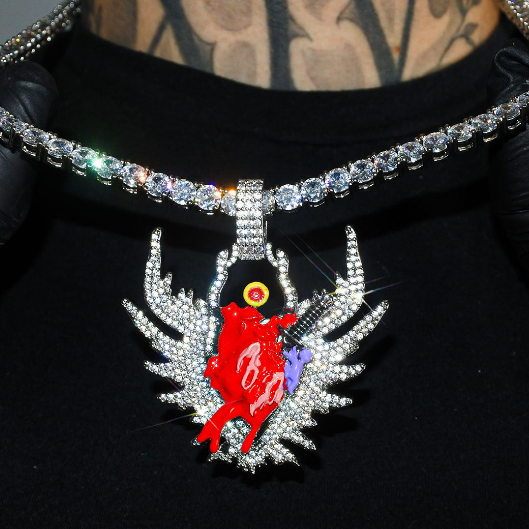 Colgante Rompecorazones Pequeño Oro Blanco