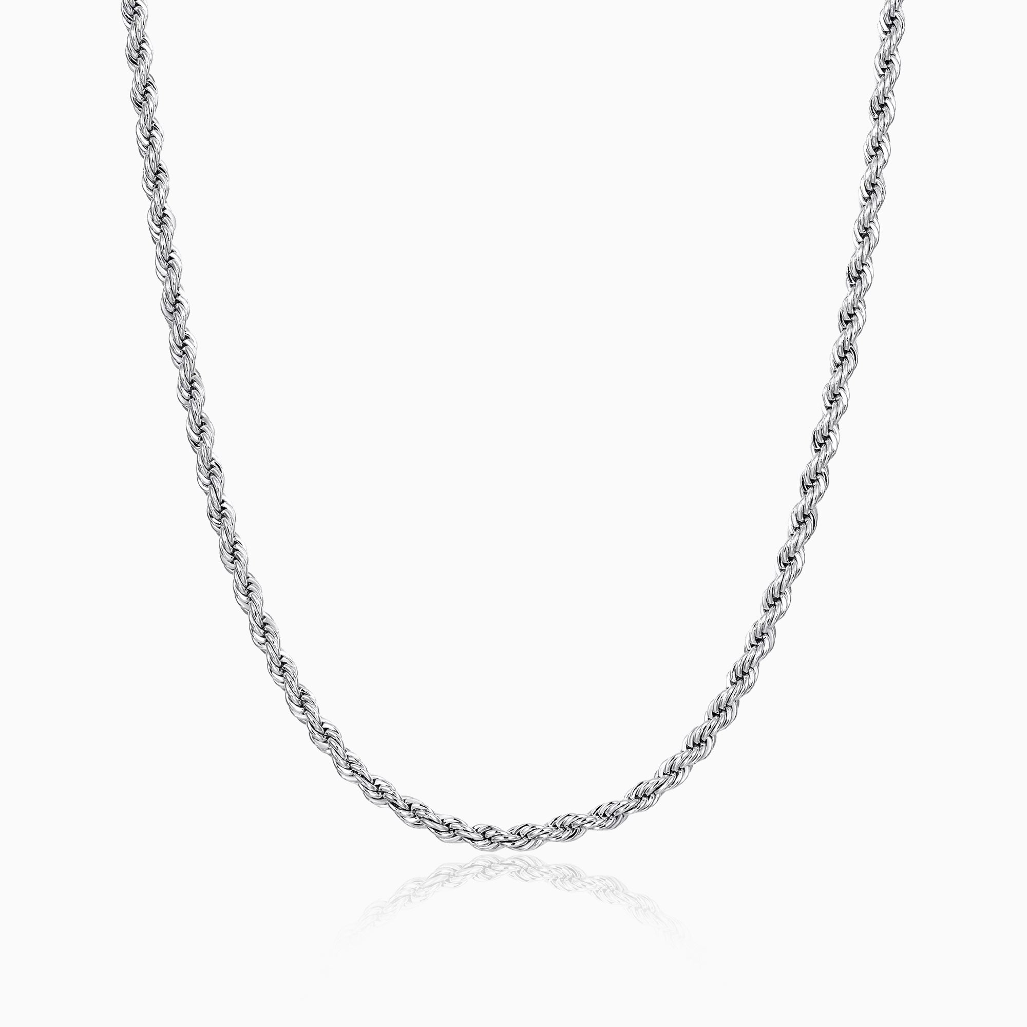 Cadena Rope 4 Mm Oro Blanco