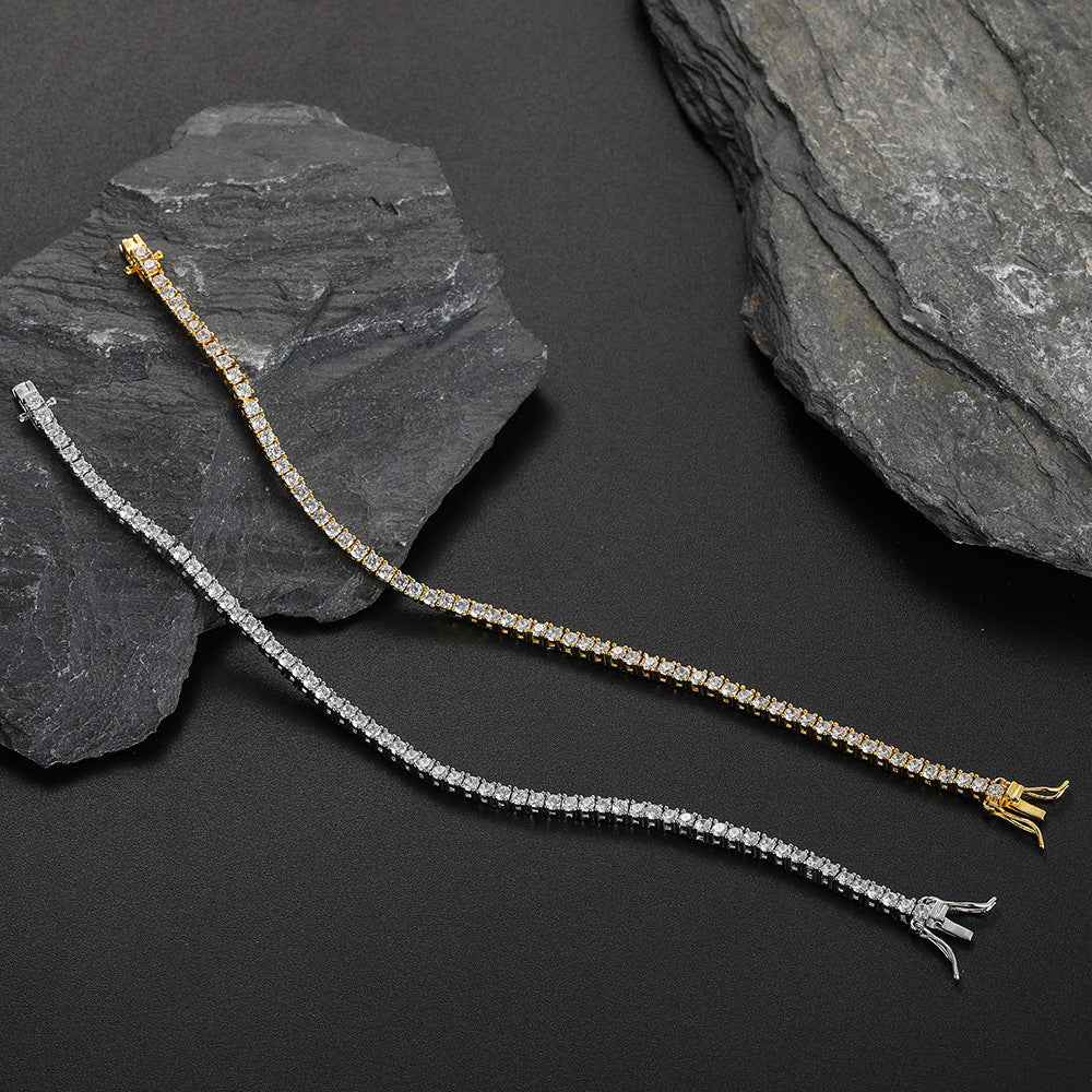 Brazalete Tenis VVS Moissanite + Plata 925 Oro 18K