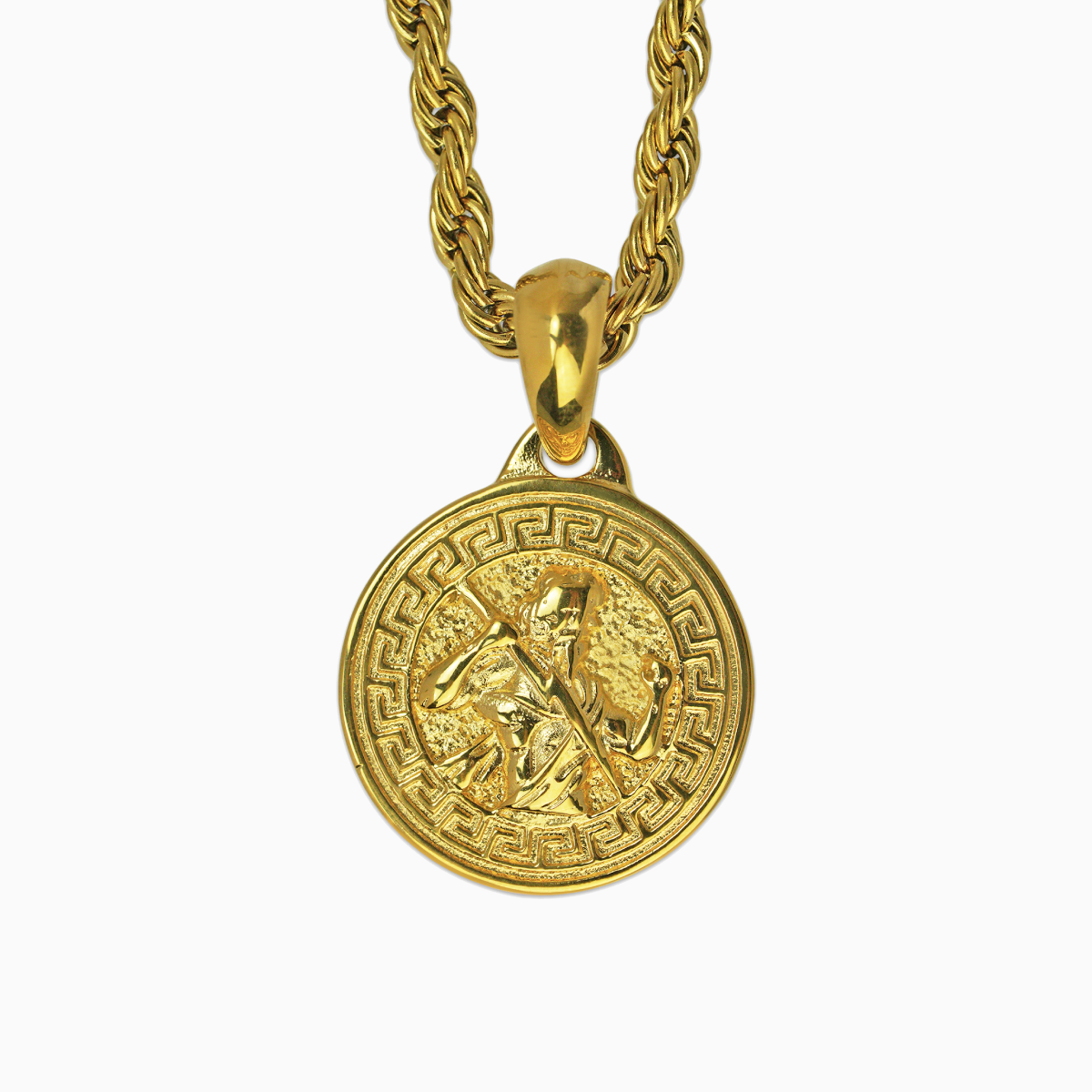Colgante Medalla Zeus Oro 18K