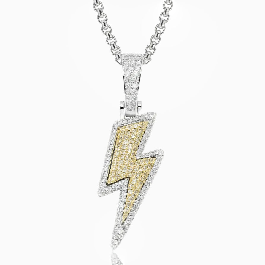 Colgante Rayo VVS Moissanite + Plata 925 Two Tone