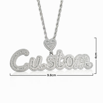 Colgante Personalizado Corazón Baguettes Oro