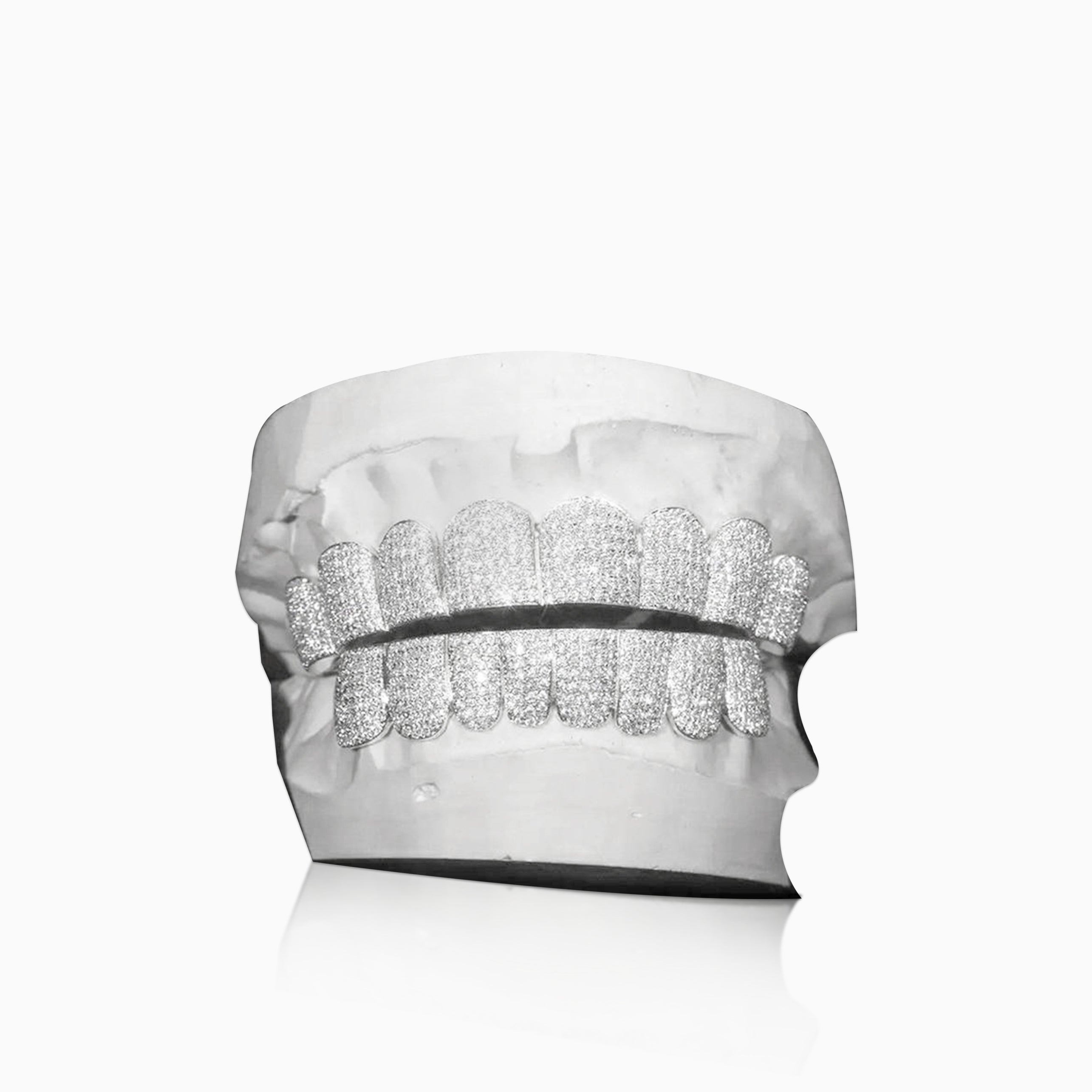 Grillz 8 Dientes Oro Blanco