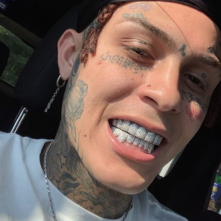Grillz 8 Dientes Oro Blanco