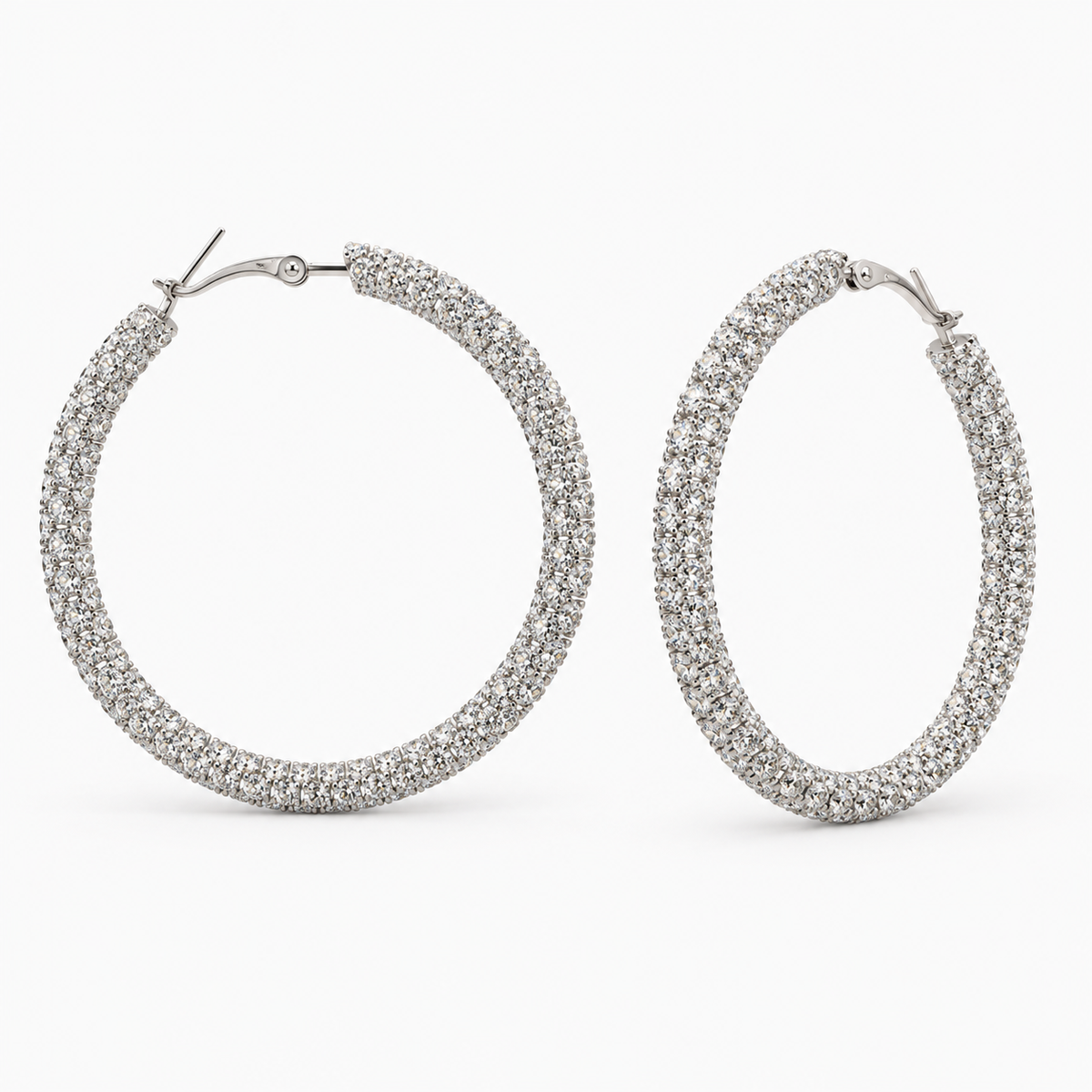 Pendientes Aros Ice Mujer VVS Moissanite + Plata 925