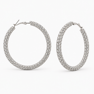 Pendientes Aros Ice Mujer VVS Moissanite + Plata 925