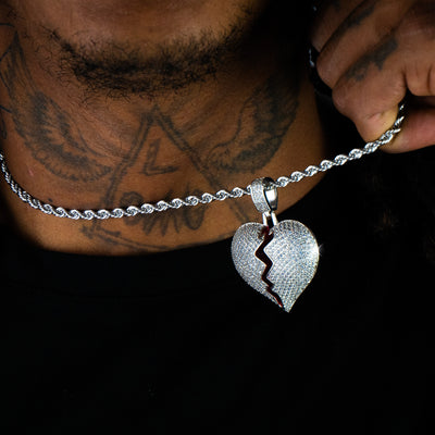 Colgante Corazón Roto Oro Blanco