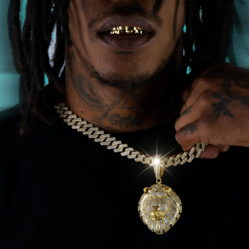 18K Gold Lion Pendant