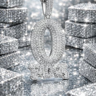 O Block Pendant White Gold