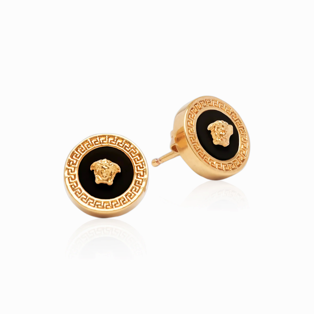 Pendientes Medusa Blackgold Oro 18K