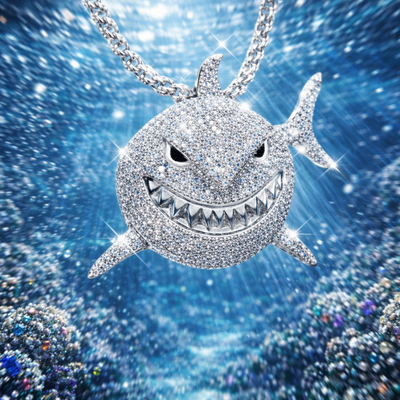 Colgante Shark Oro Blanco