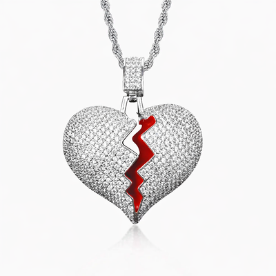 Colgante Corazón Roto Oro Blanco