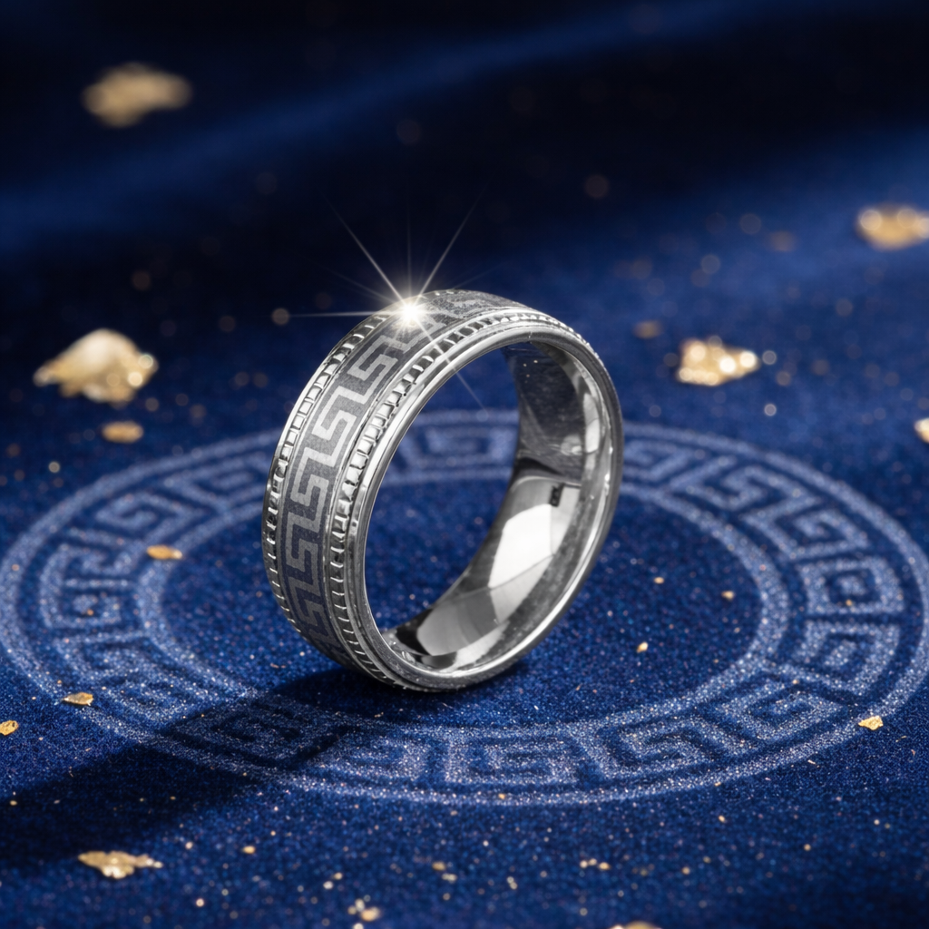 18K Gold Greek Ring