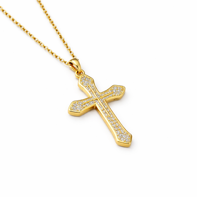 Colgante Cruz Dorada Ice